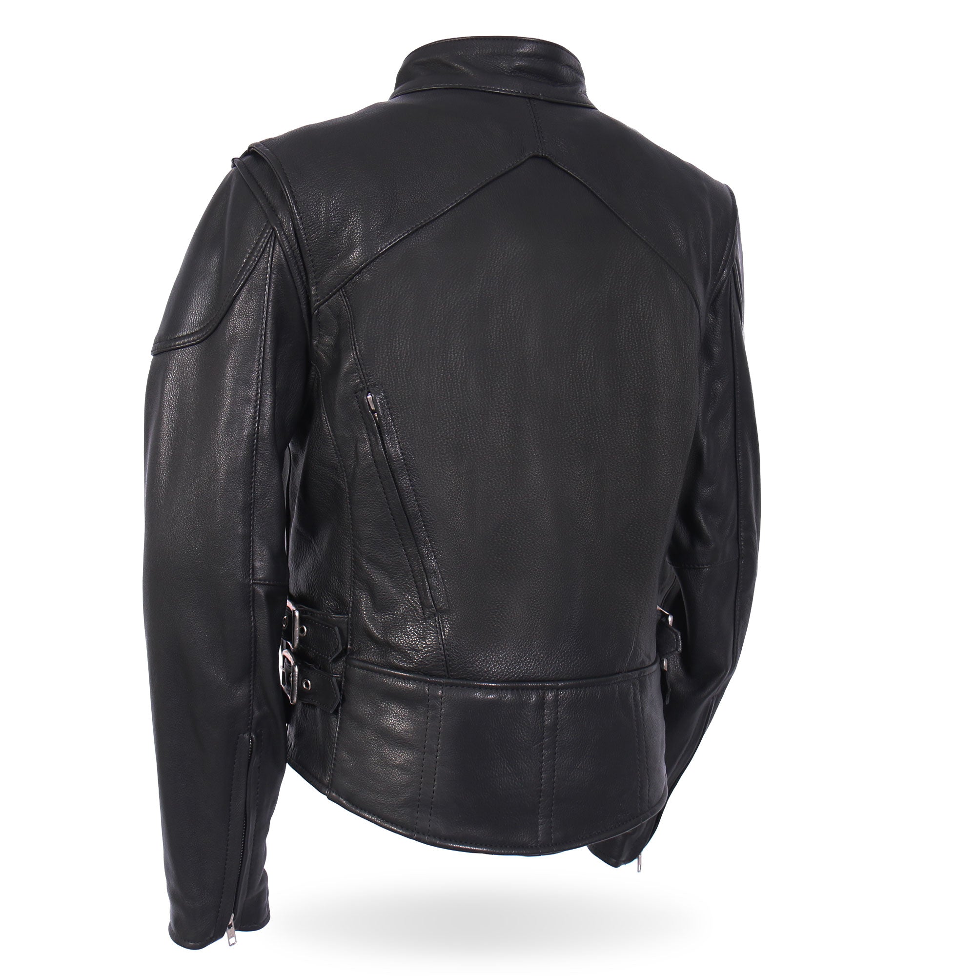 JKL5001 USA Made Ladies Vented Motorcycle Black Leather Biker Jacket