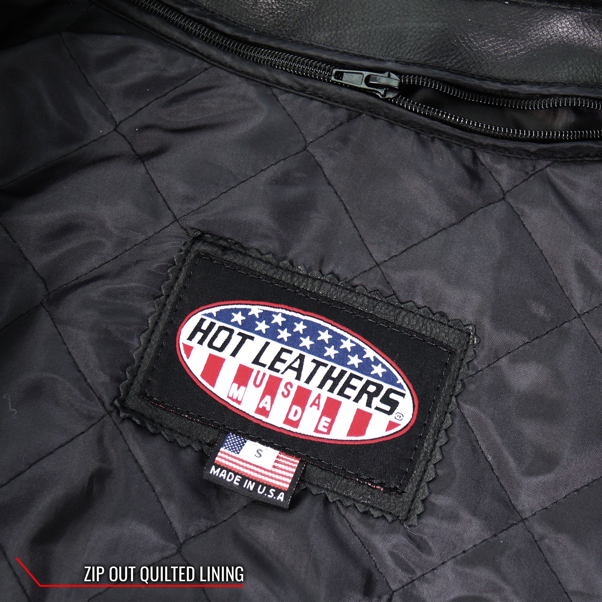 JKL5001 USA Made Ladies Vented Motorcycle Black Leather Biker Jacket