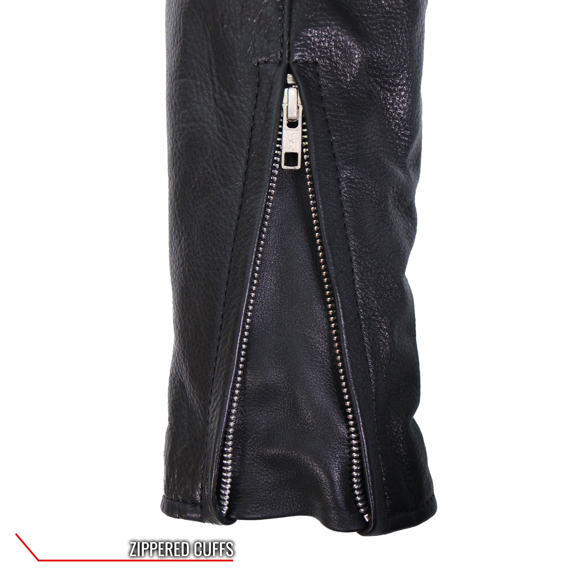 JKL5001 USA Made Ladies Vented Motorcycle Black Leather Biker Jacket