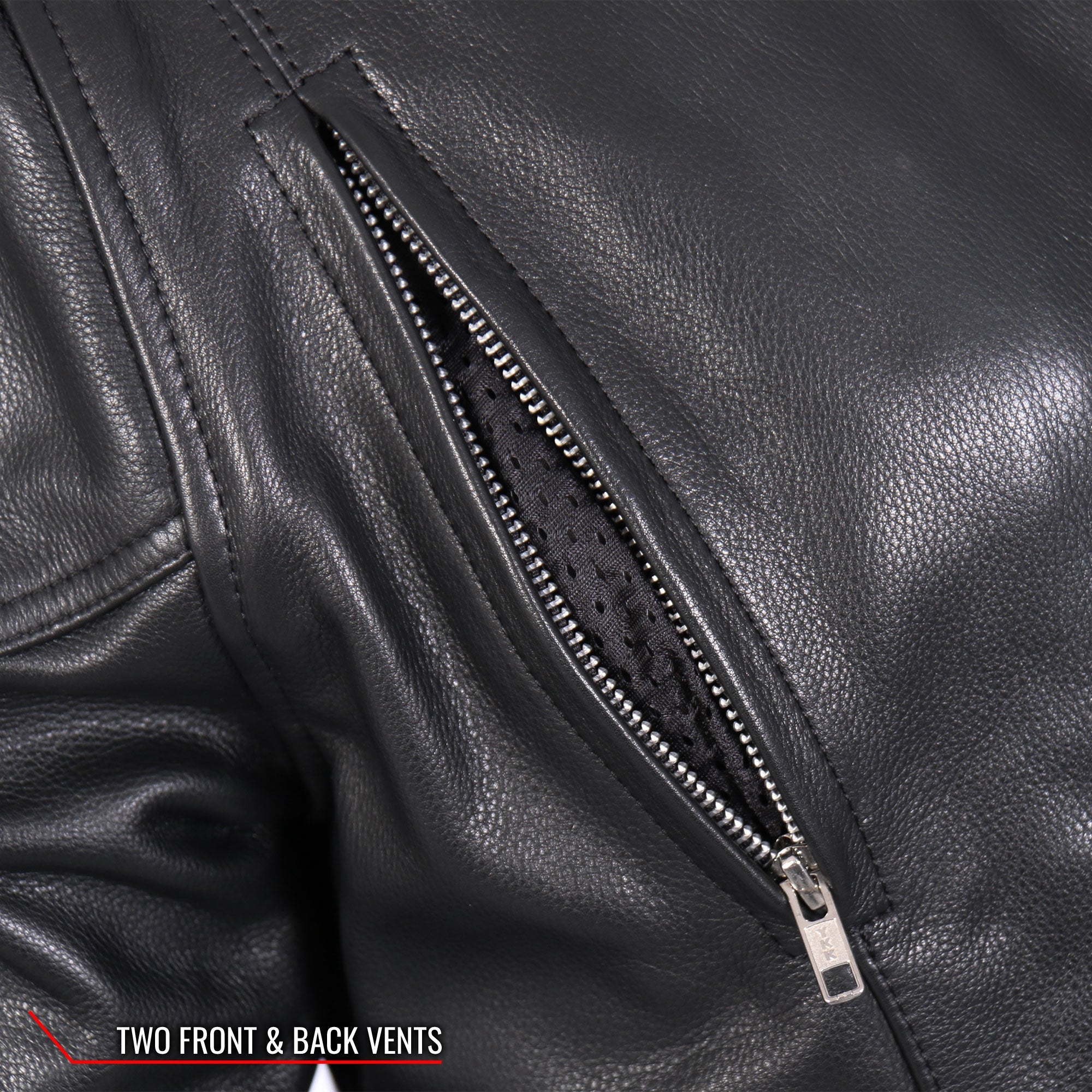 JKL5001 USA Made Ladies Vented Motorcycle Black Leather Biker Jacket