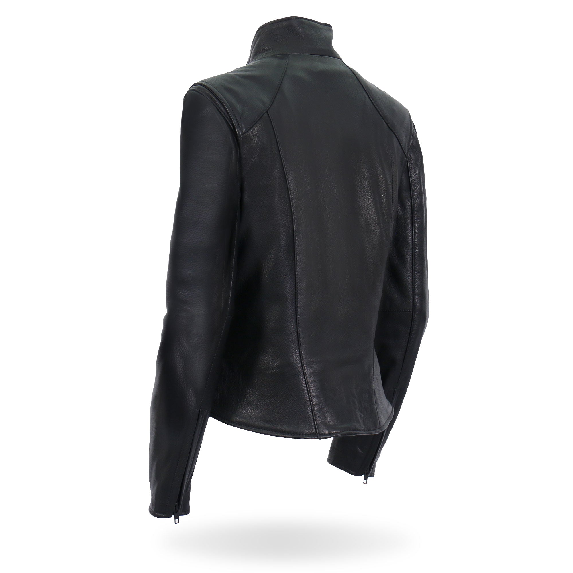 JKL5003 USA Made Ladies Clean Cut Leather Motorcycle Biker Jacket