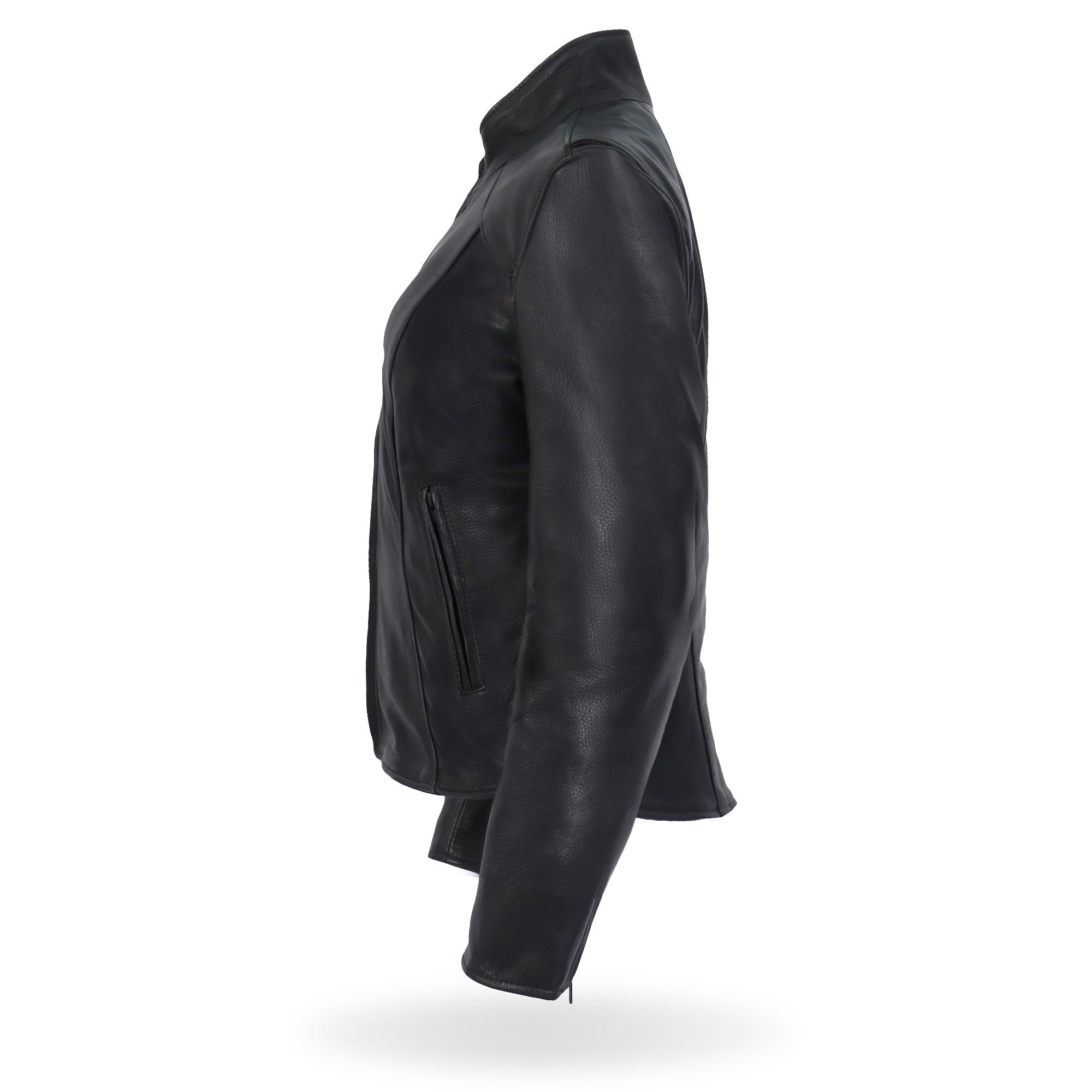 JKL5003 USA Made Ladies Clean Cut Leather Motorcycle Biker Jacket