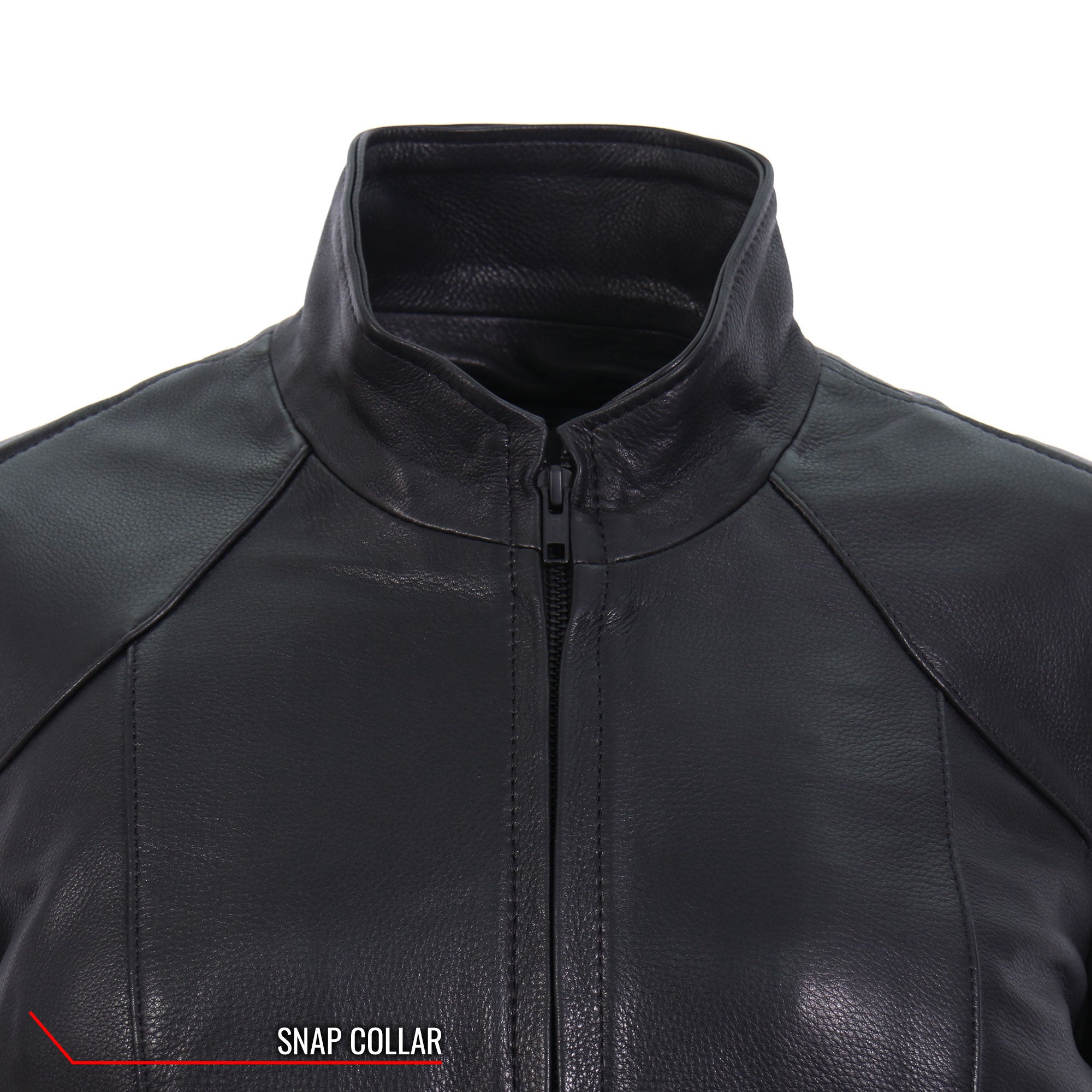 JKL5003 USA Made Ladies Clean Cut Leather Motorcycle Biker Jacket