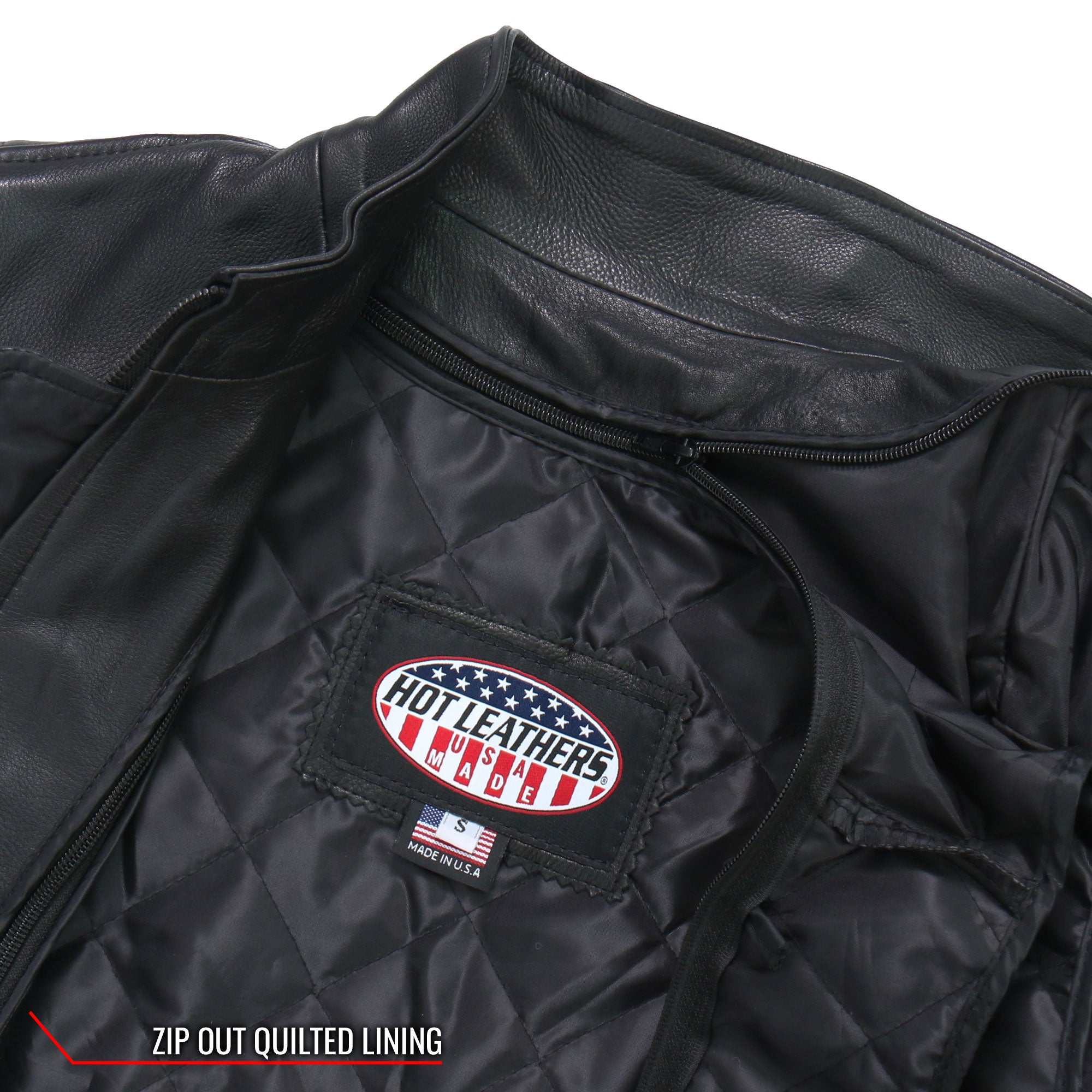 JKL5003 USA Made Ladies Clean Cut Leather Motorcycle Biker Jacket