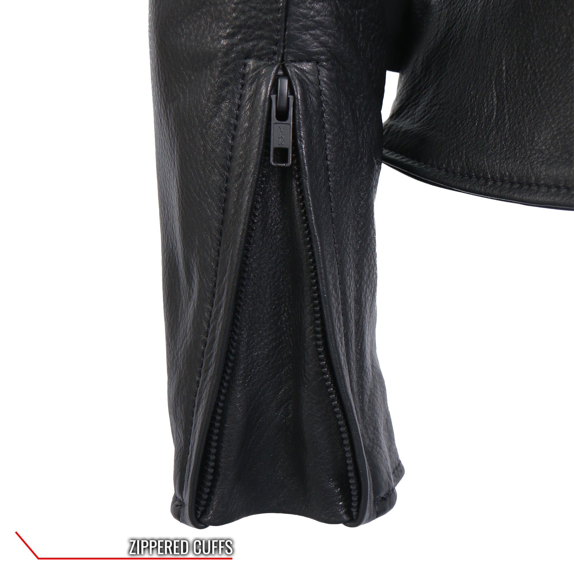 JKL5003 USA Made Ladies Clean Cut Leather Motorcycle Biker Jacket