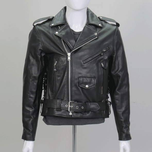 JKM1002 Classic Men’s Motorcycle Leather Jacket with Zip Out Lining
