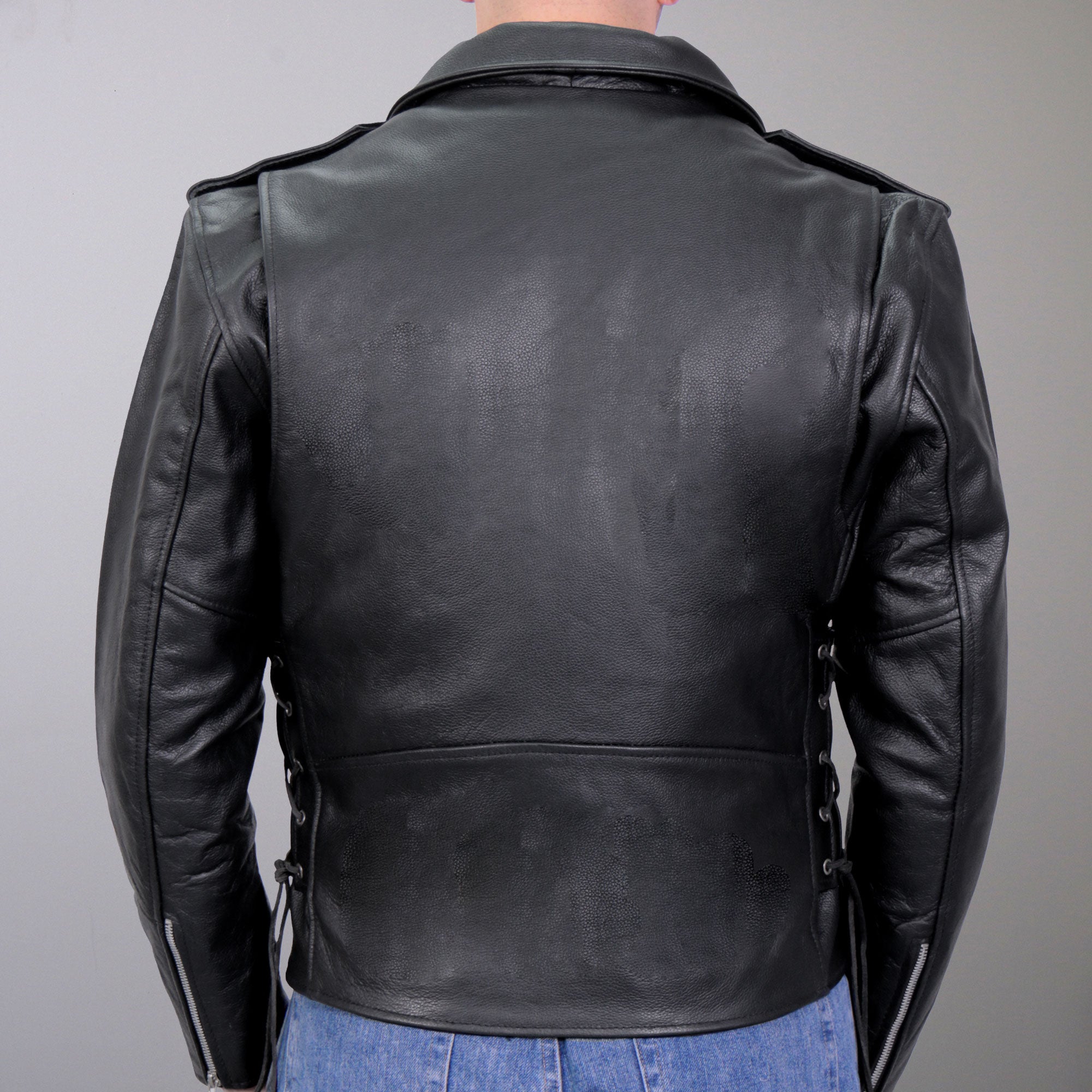 JKM1002 Classic Men’s Motorcycle Leather Jacket with Zip Out Lining