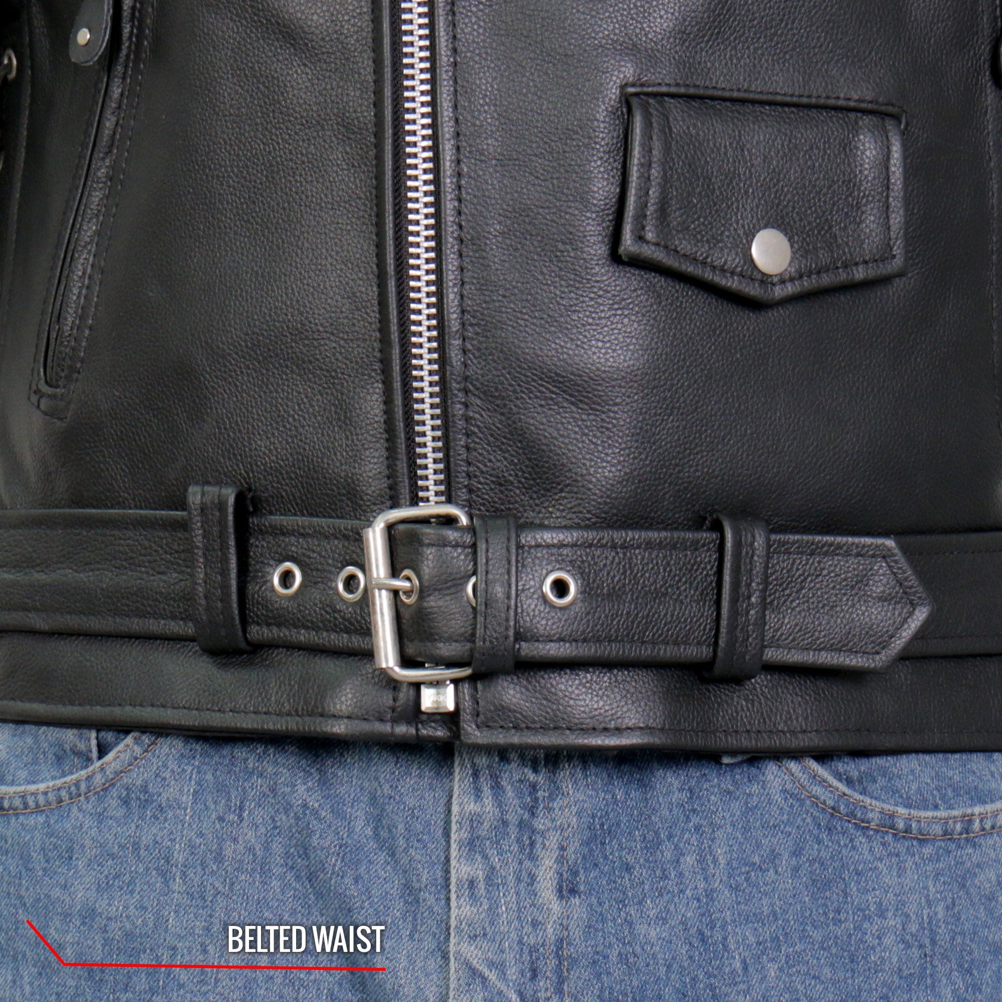 JKM1002 Classic Men’s Motorcycle Leather Jacket with Zip Out Lining