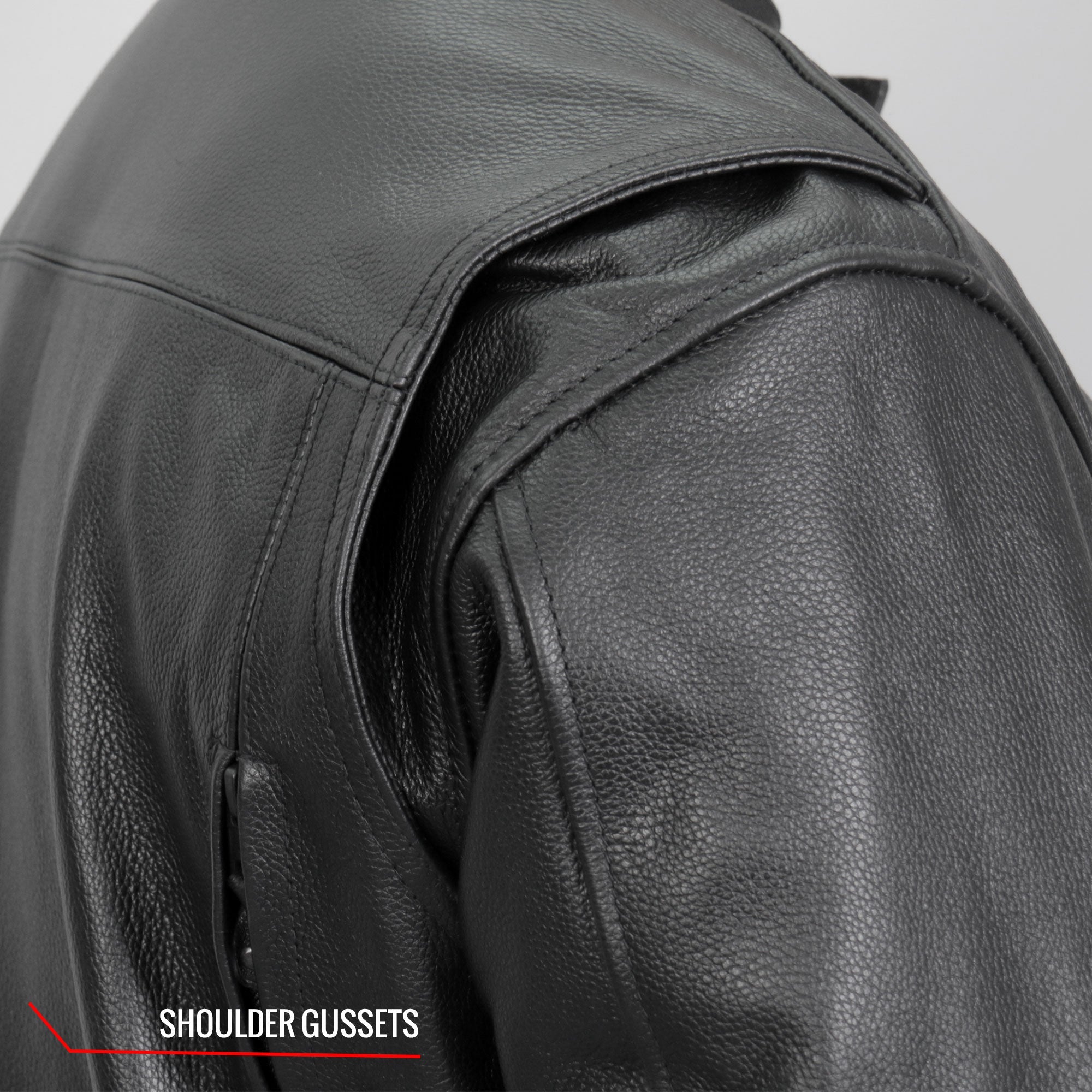 JKM1021 Men's Black Leather Motorcycle Biker Carry and Conceal Vented Scooter Jacket