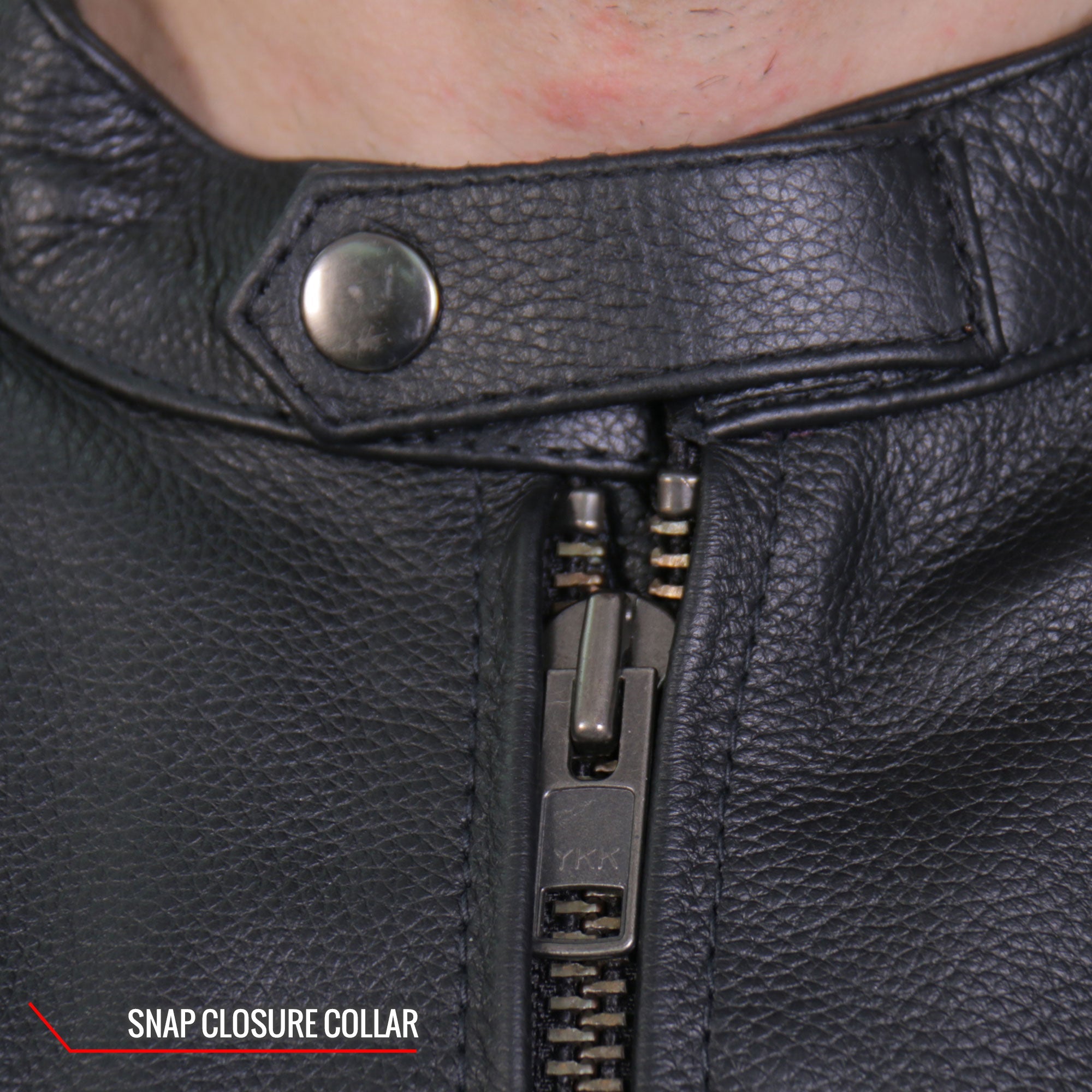 JKM1027 Men’s Black ‘Carry and Conceal’ Leather Motorcycle Biker Jacket