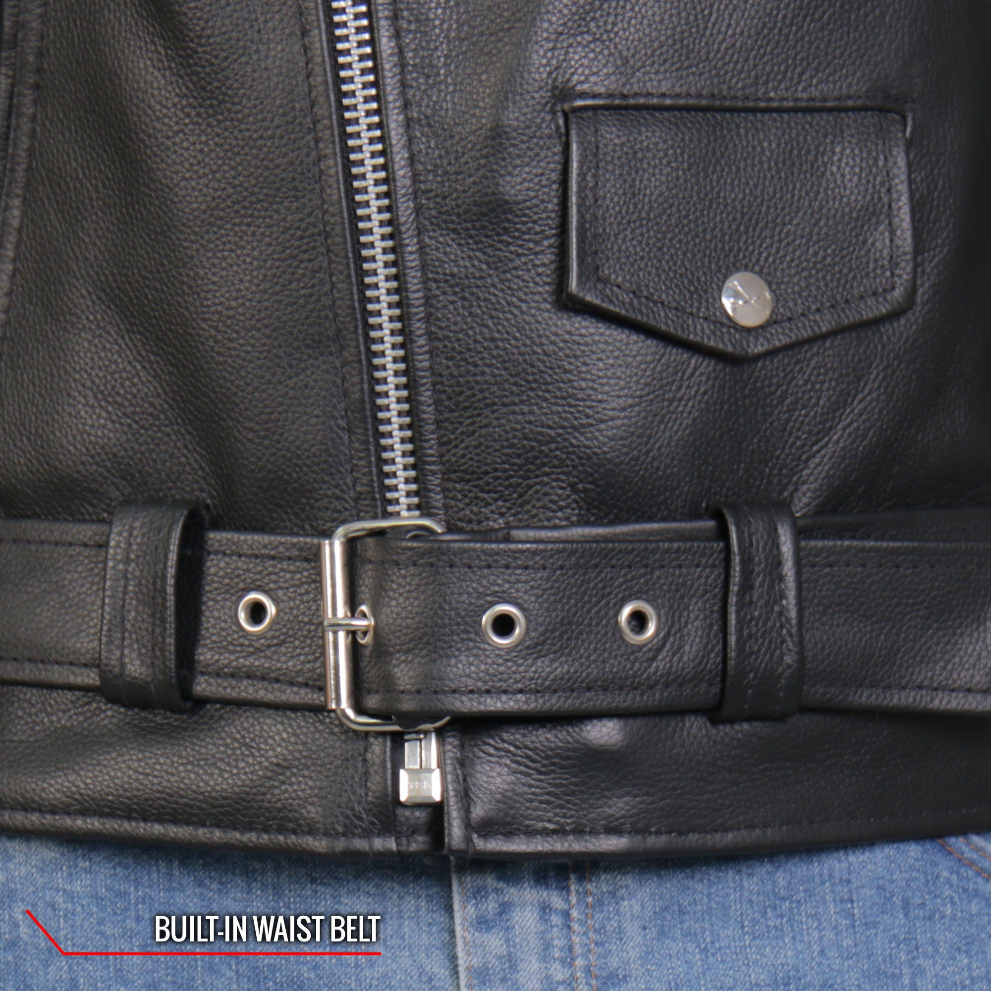 JKM2001 Men’s Black ‘Skull And Crossbones' Motorcycle Leather Biker Jacket