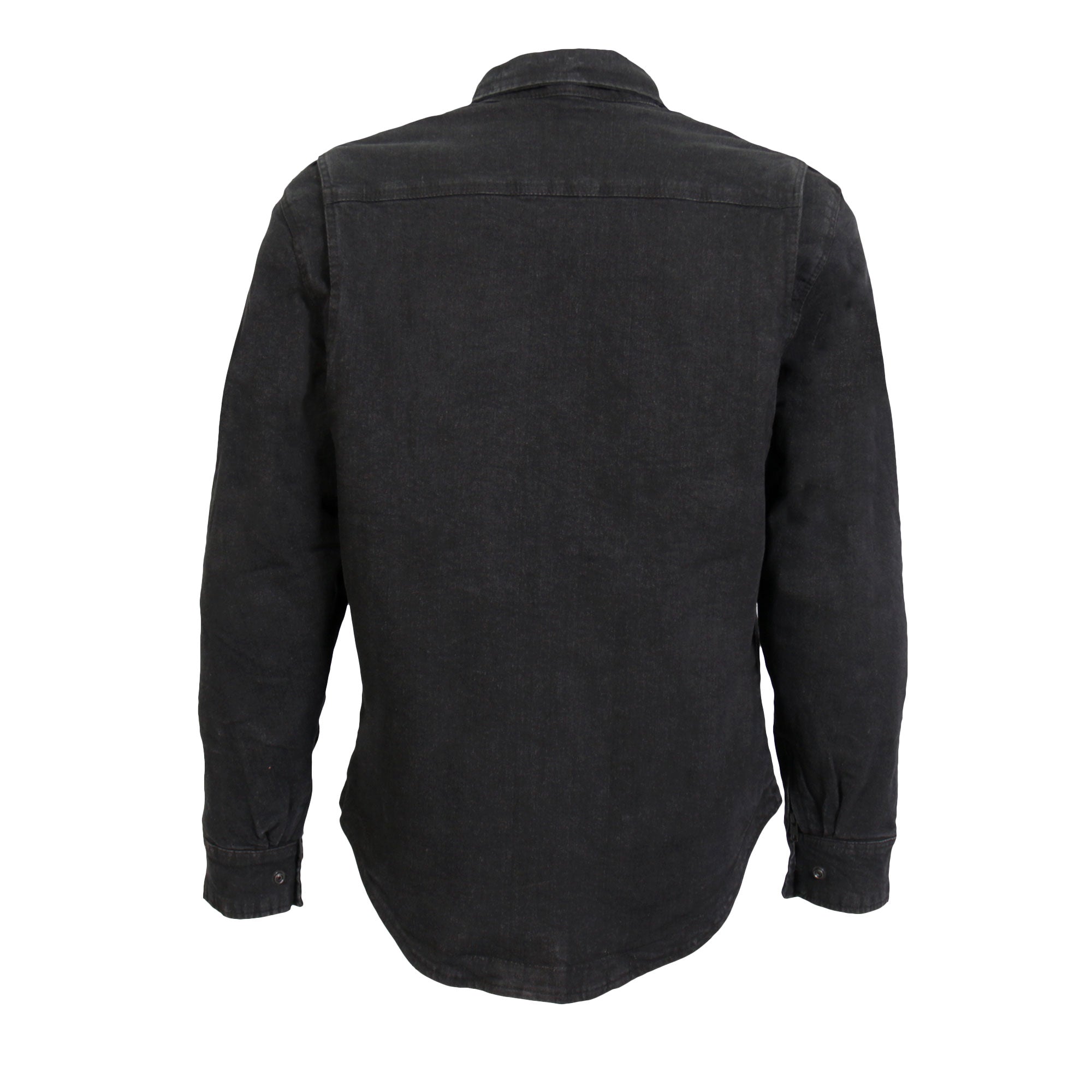 JKM3009 Men's Classic Motorcycle Black Denim Long Sleeve Biker Shirt with Armor