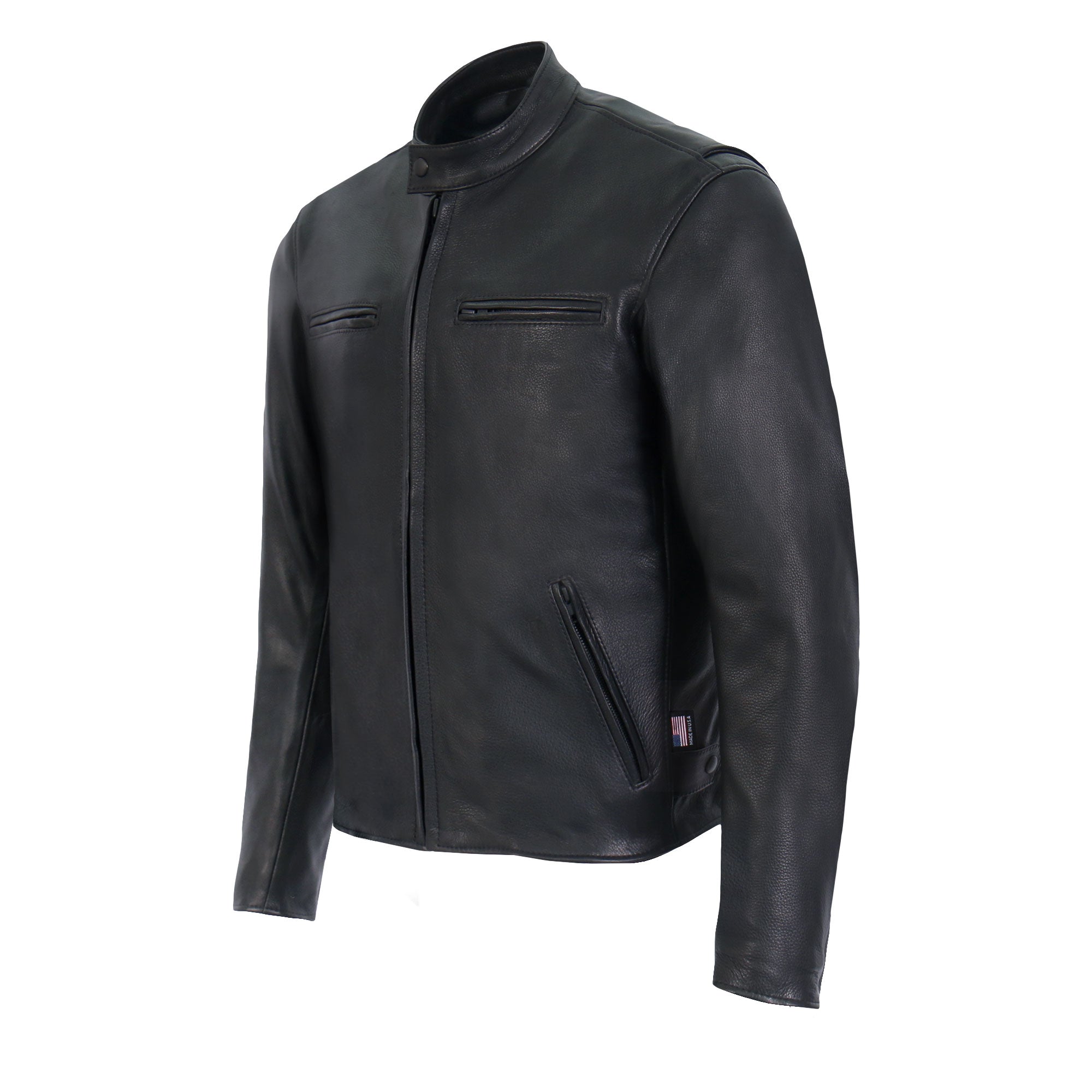 JKM5001 Men's USA Made Premium Leather Motorcycle Biker Racer Jacket