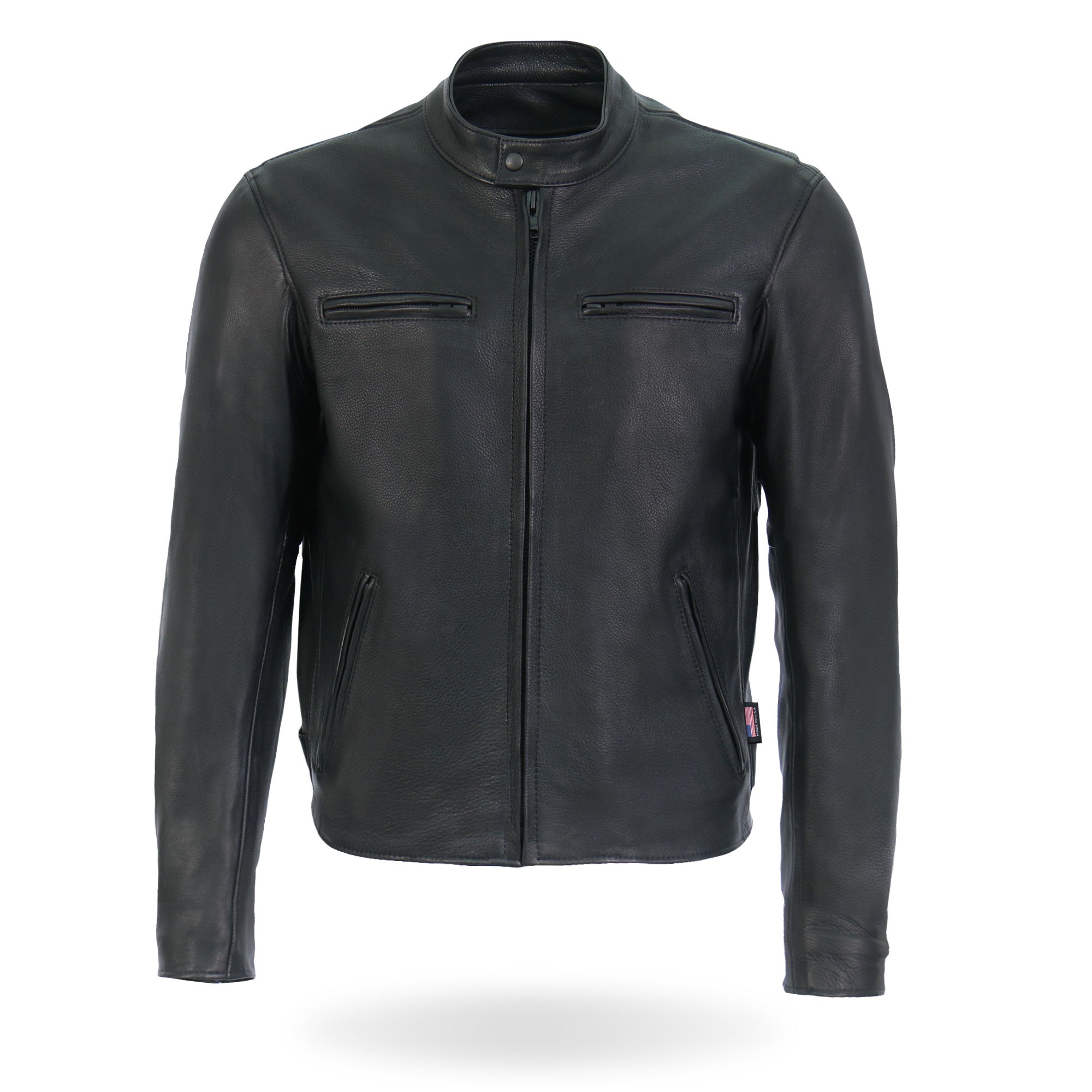 JKM5001 Men's USA Made Premium Leather Motorcycle Biker Racer Jacket