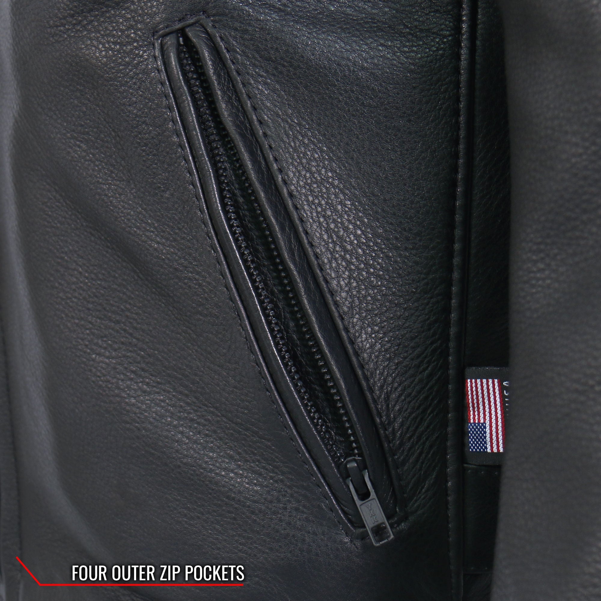 JKM5001 Men's USA Made Premium Leather Motorcycle Biker Racer Jacket