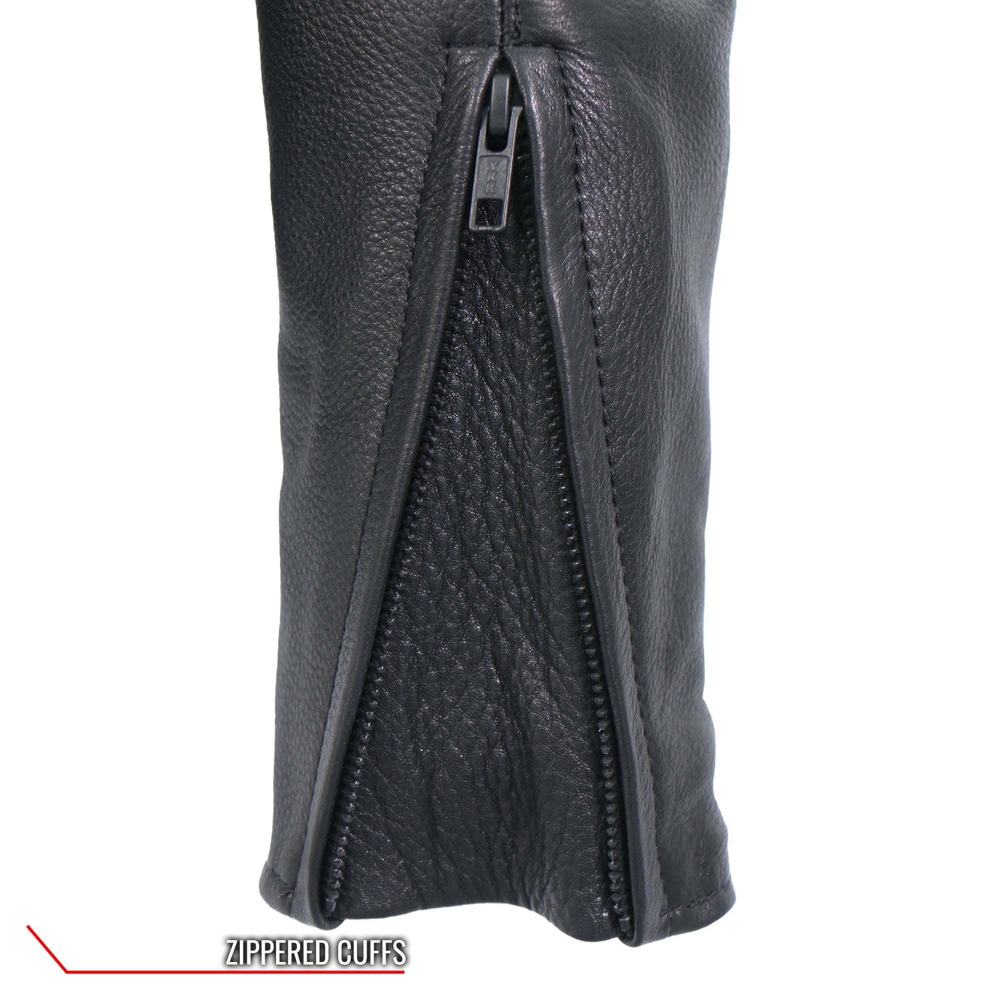 JKM5002 Men's USA Made Vented Premium Leather Motorcycle Biker Jacket with Side Lace