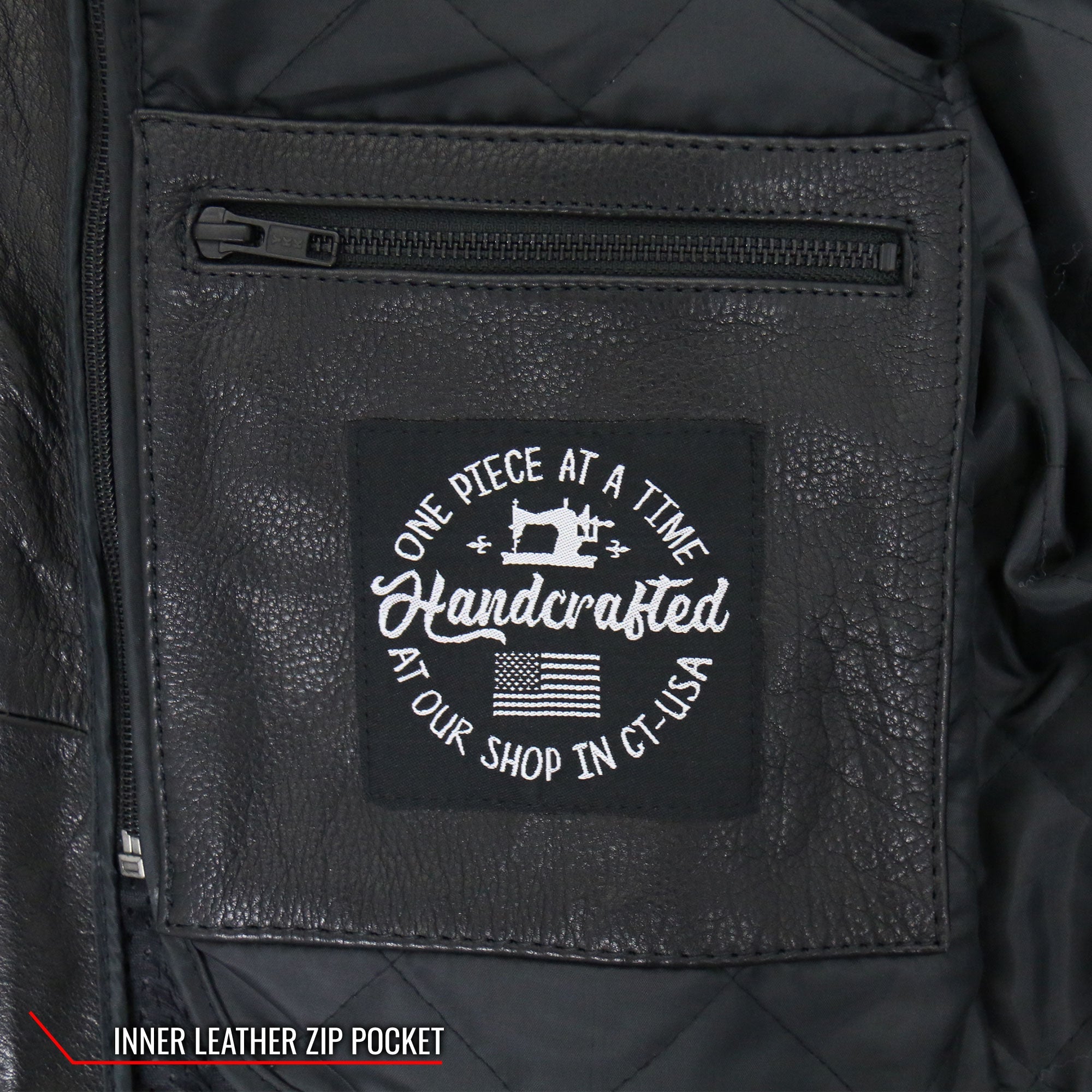 JKM5002 Men's USA Made Vented Premium Leather Motorcycle Biker Jacket with Side Lace