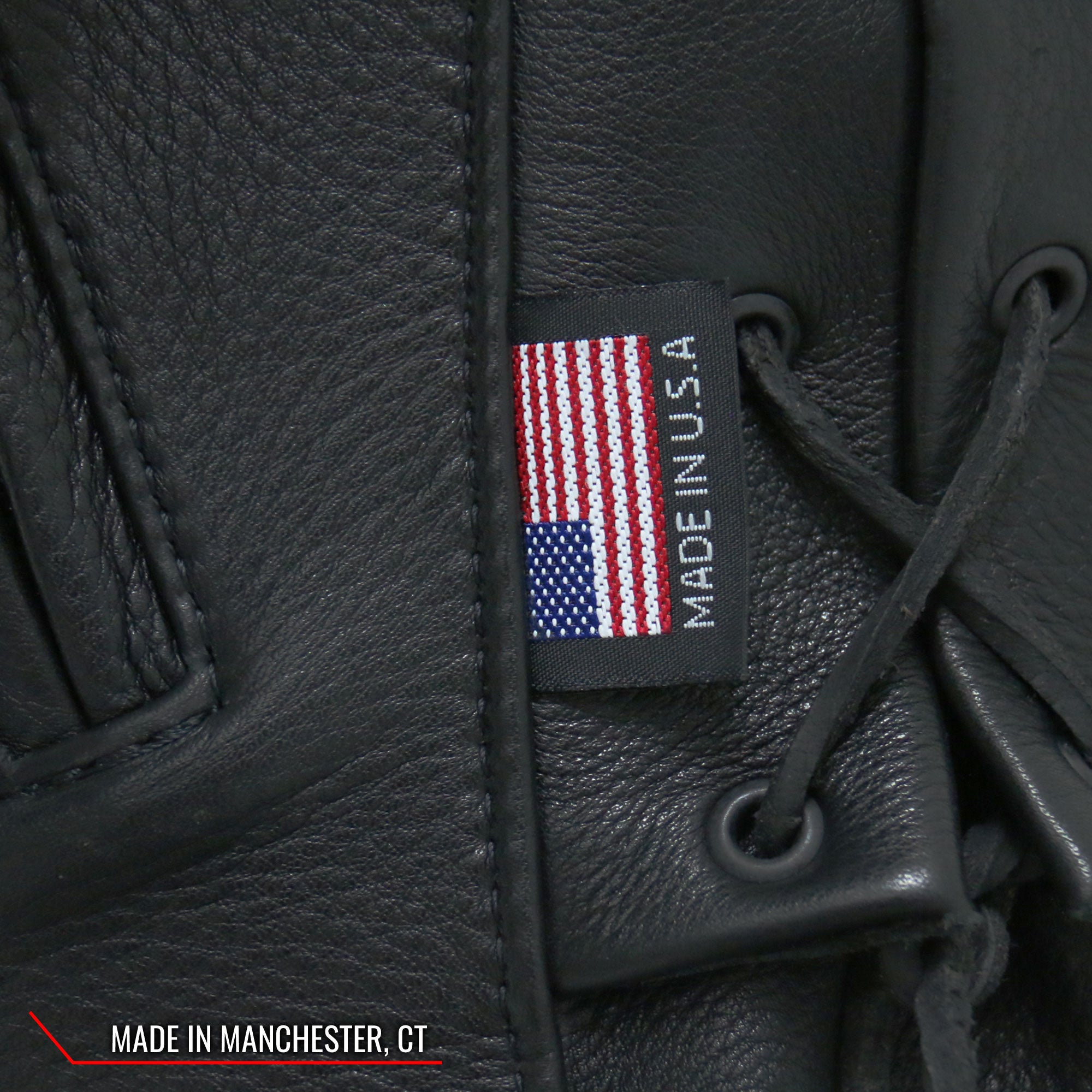 JKM5002 Men's USA Made Vented Premium Leather Motorcycle Biker Jacket with Side Lace