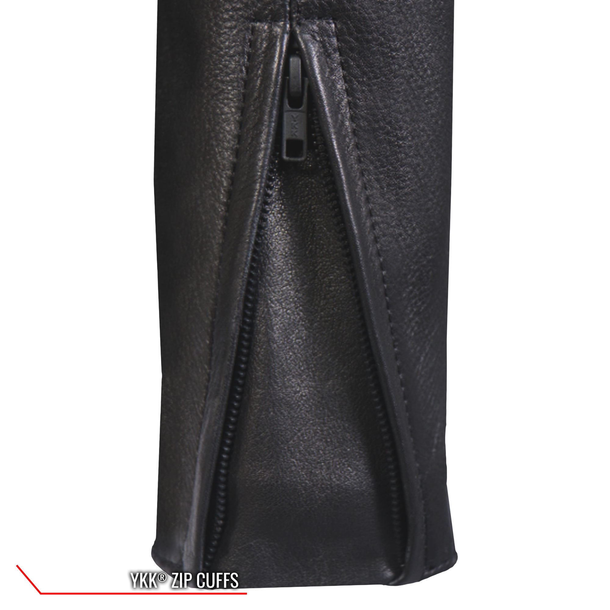 JKM5003 Men’s USA Made Premium Black Leather Motorcycle Biker Jacket with Reflective Piping