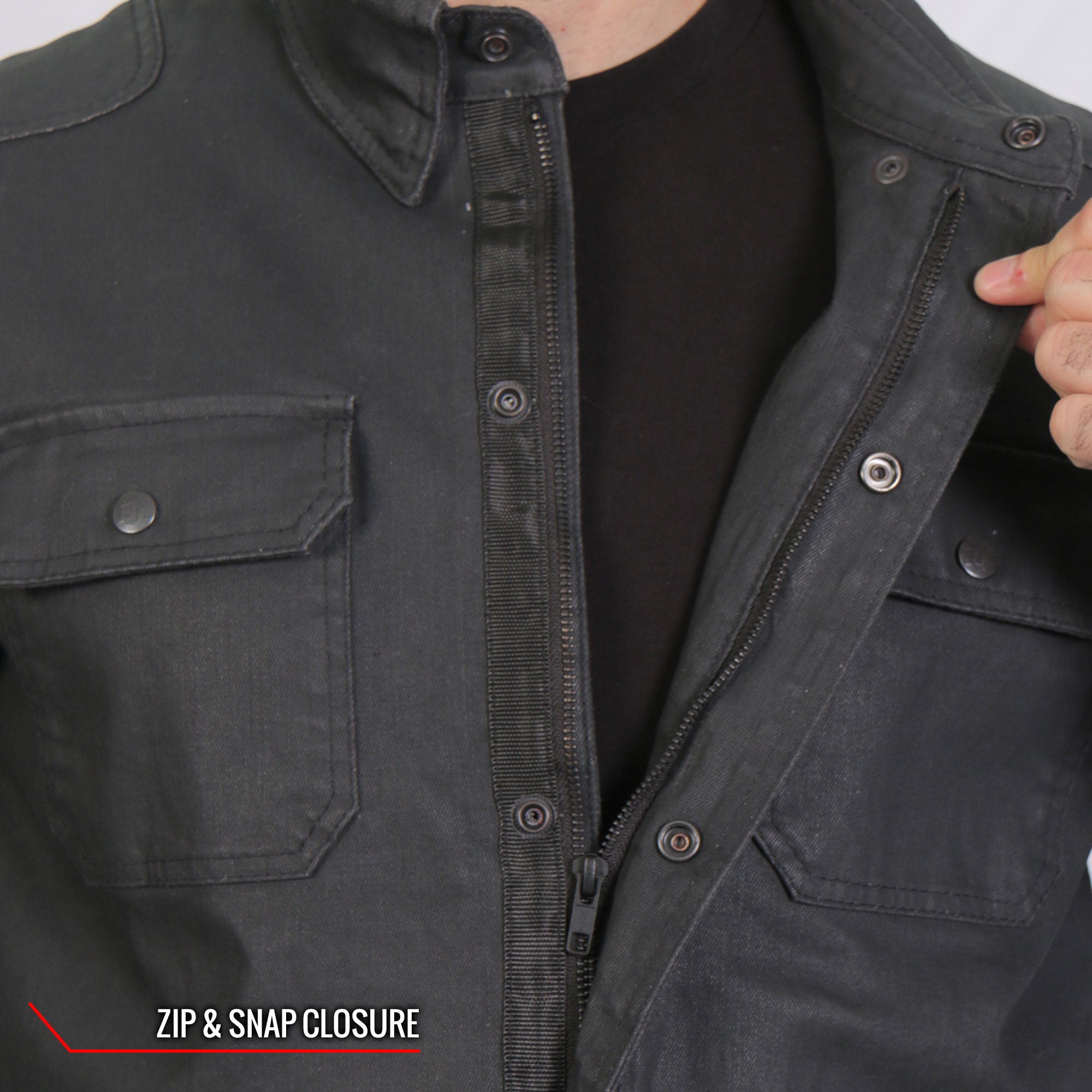 Men's Waxed Cotton Concealed Carry Shirt Jacket