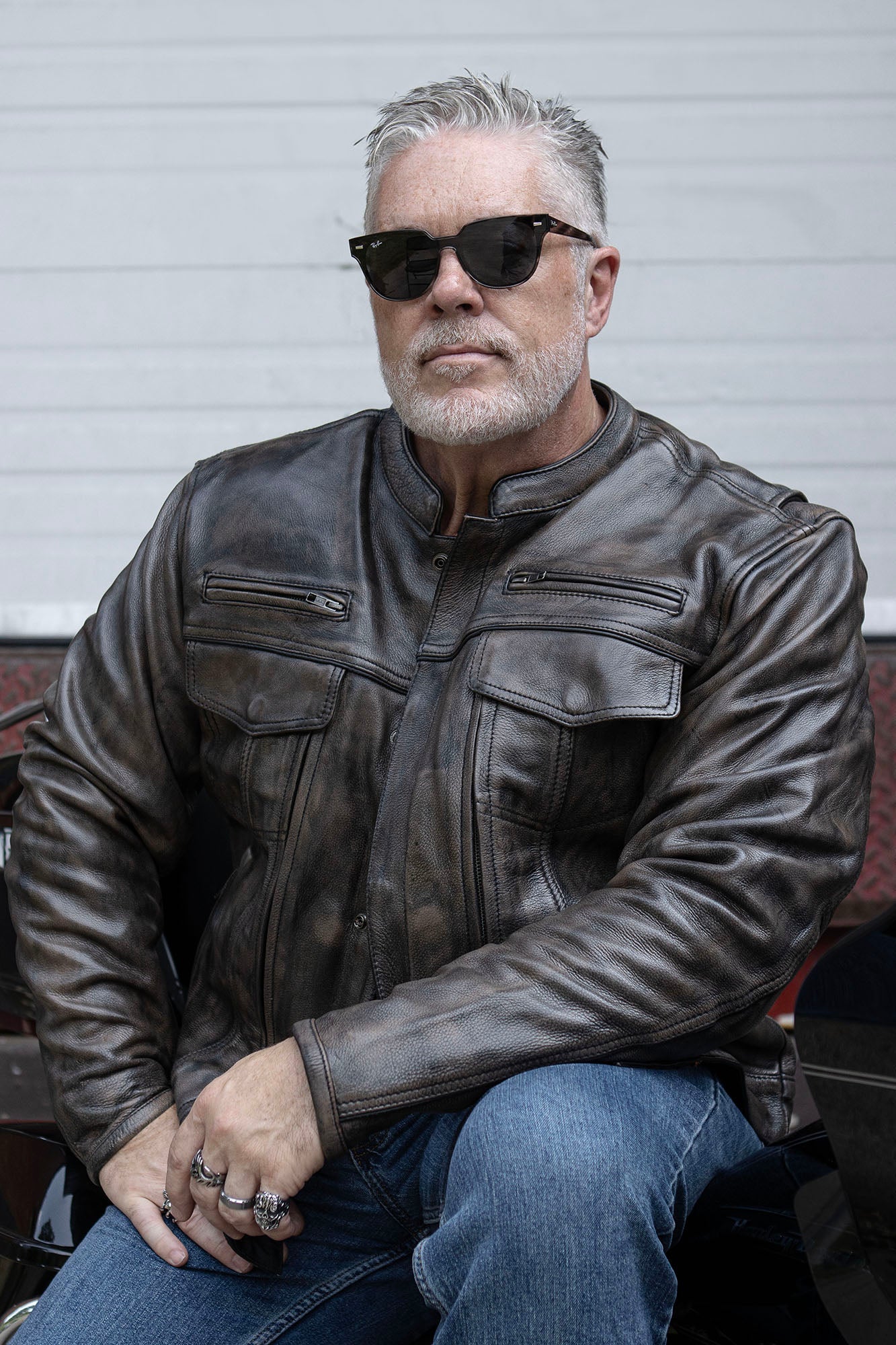 MLM1508 Men's Distressed Brown Premium Leather Motorcycle Rider Jacket