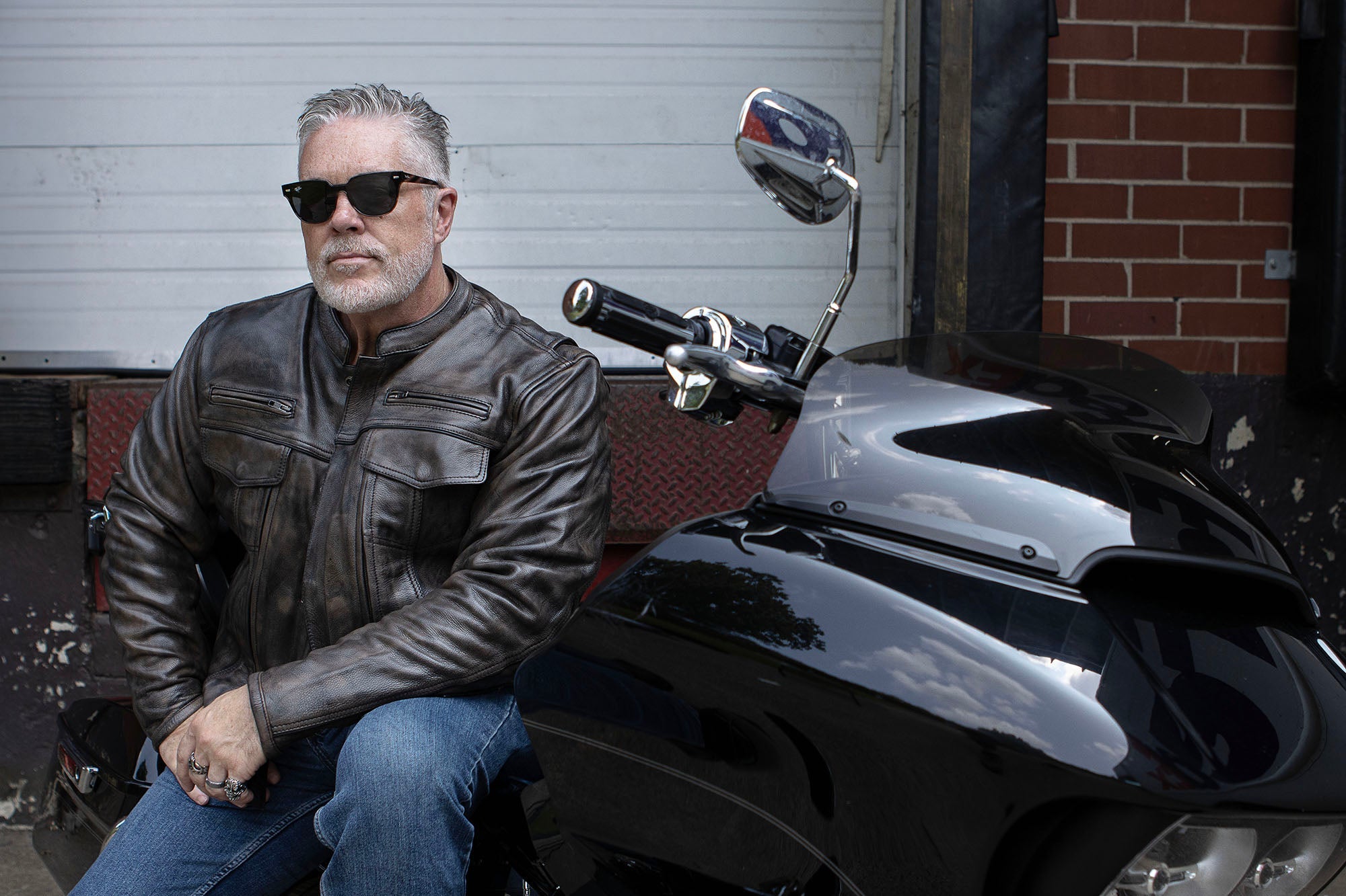 MLM1508 Men's Distressed Brown Premium Leather Motorcycle Rider Jacket