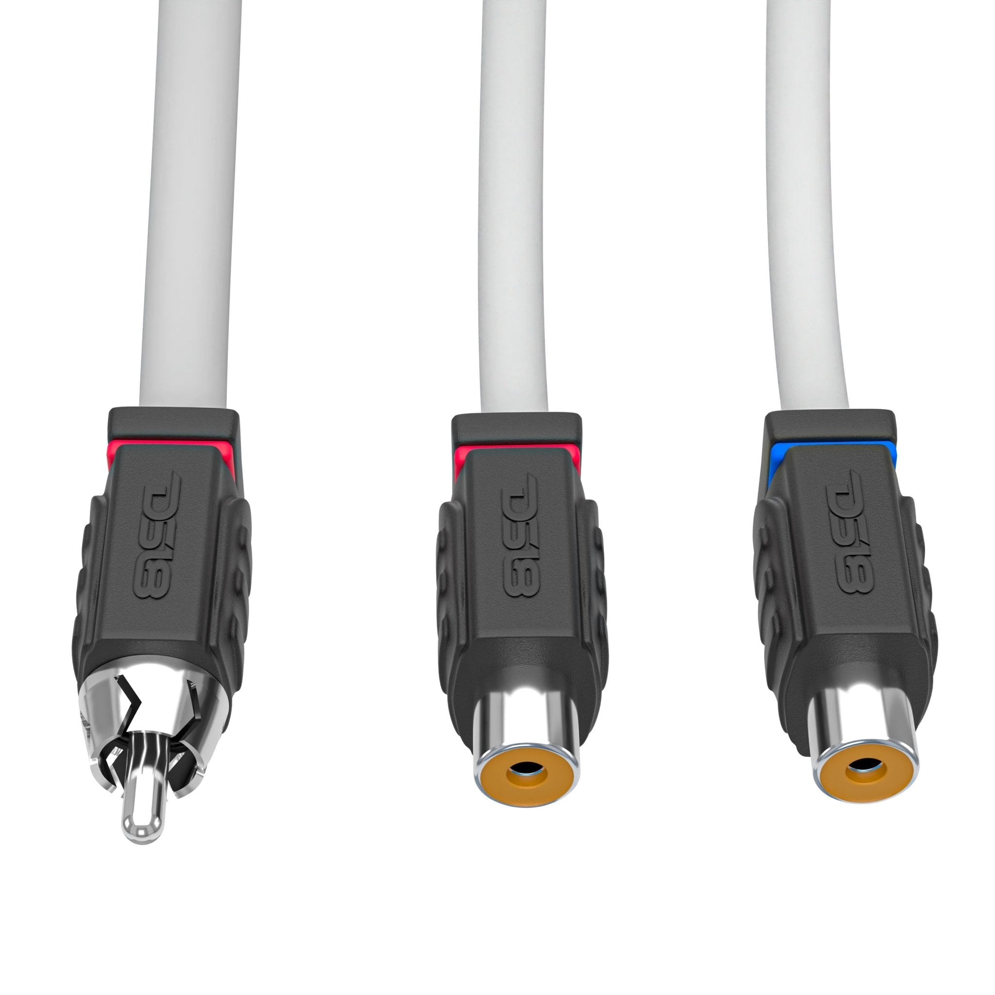 RCA Marine Grade Tinned 100% Copper OFC Y Connector 2 FEMALE to 1 MALE - WHITE
