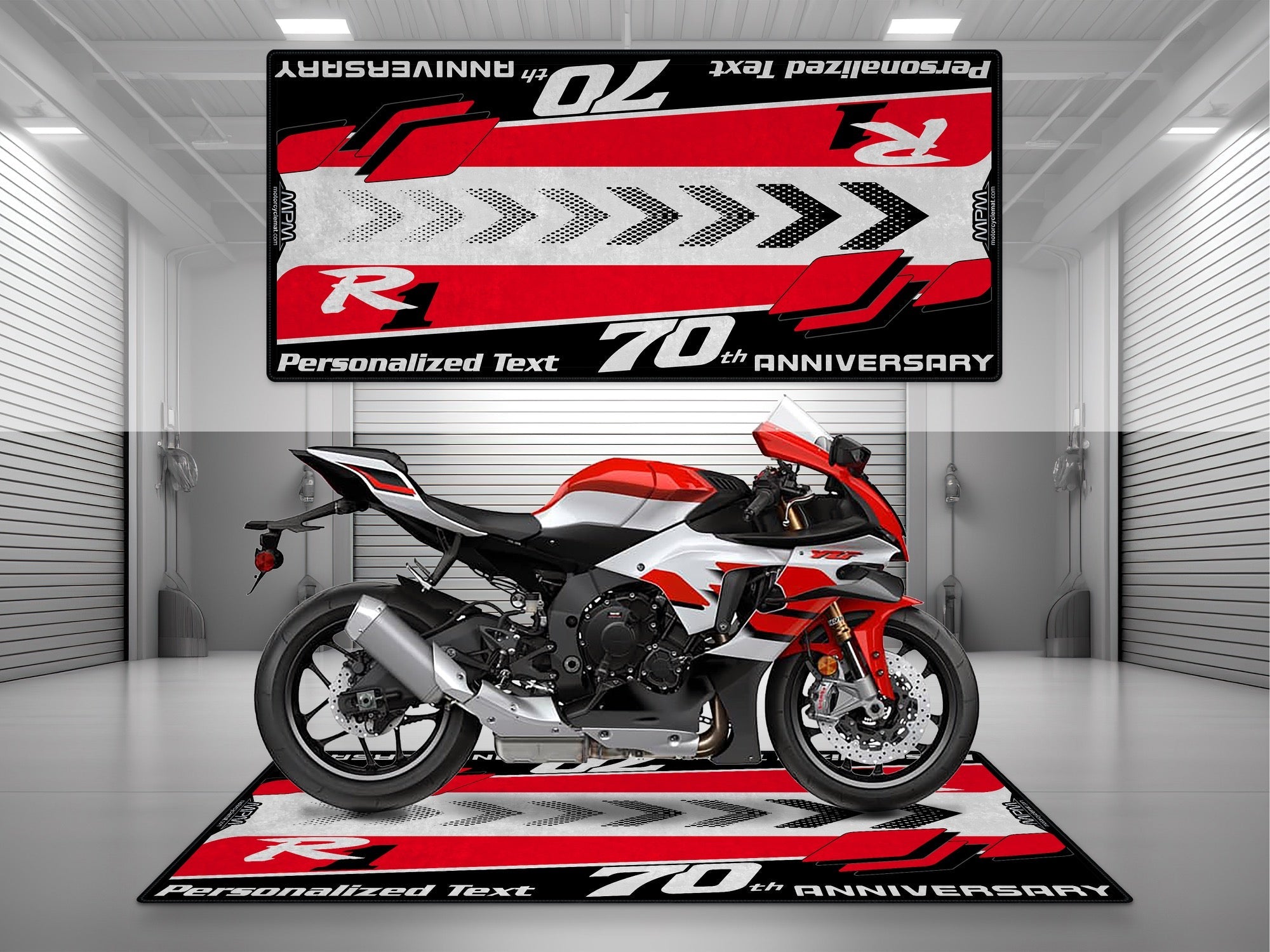 MPM Motorcycle Mat for Yamaha R1 70th Anniversary - U1405