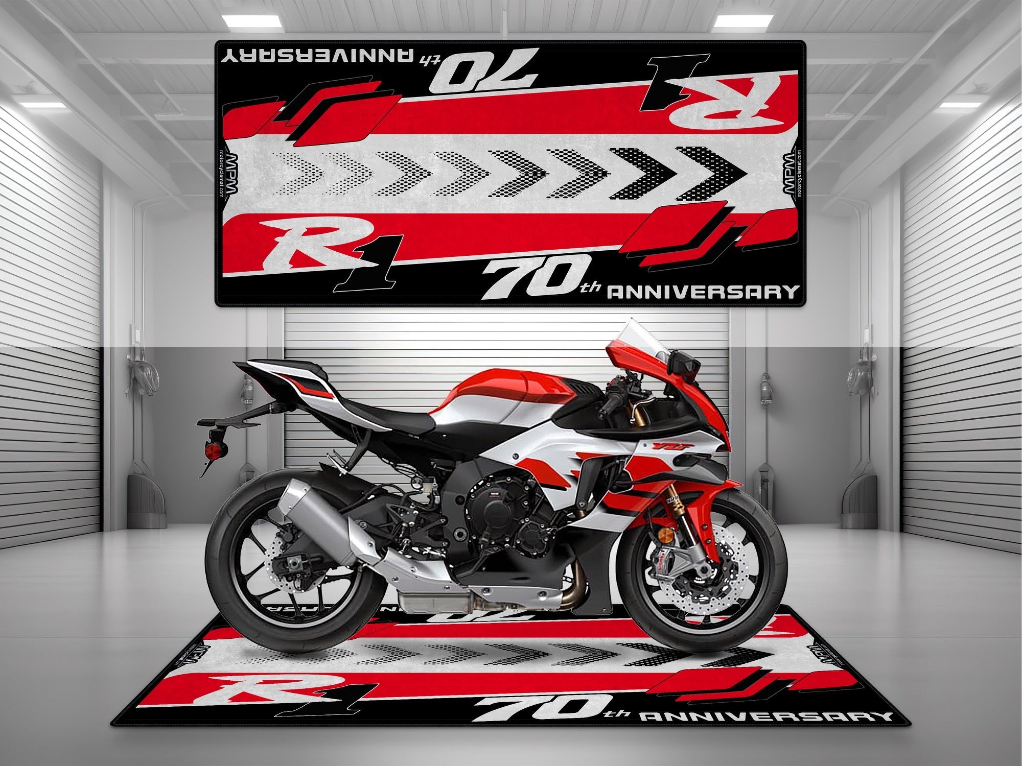 MPM Motorcycle Mat for Yamaha R1 70th Anniversary - U1405