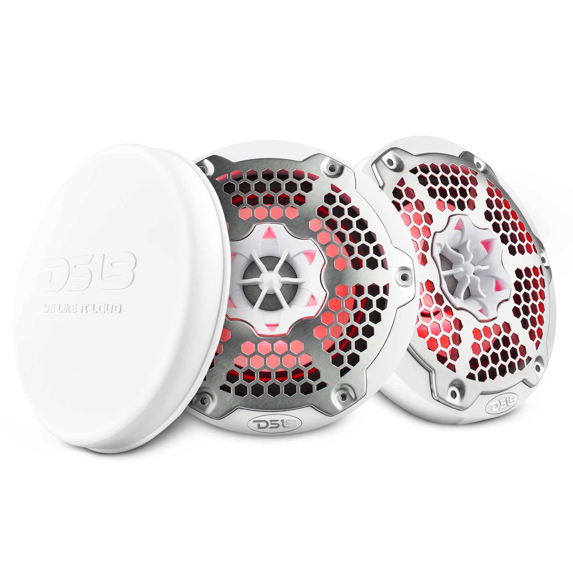 NXL 6.5" 2-Way Coaxial Marine Speaker With LED RGB Lights 100 Watts Rms 4-Ohm