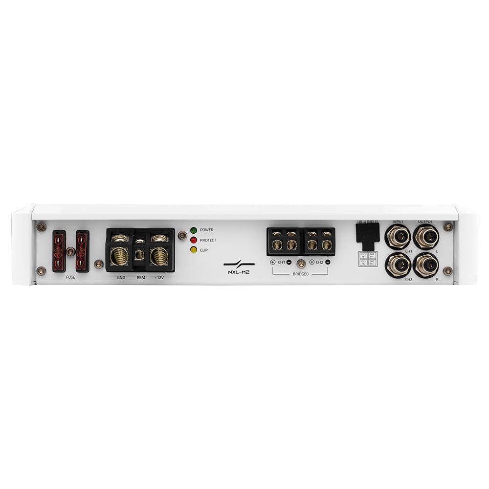 NXL 2-Channel Full-Range Class D IPX5 Marine Amplifier | 2 x 250W RMS @ 4-Ohm
