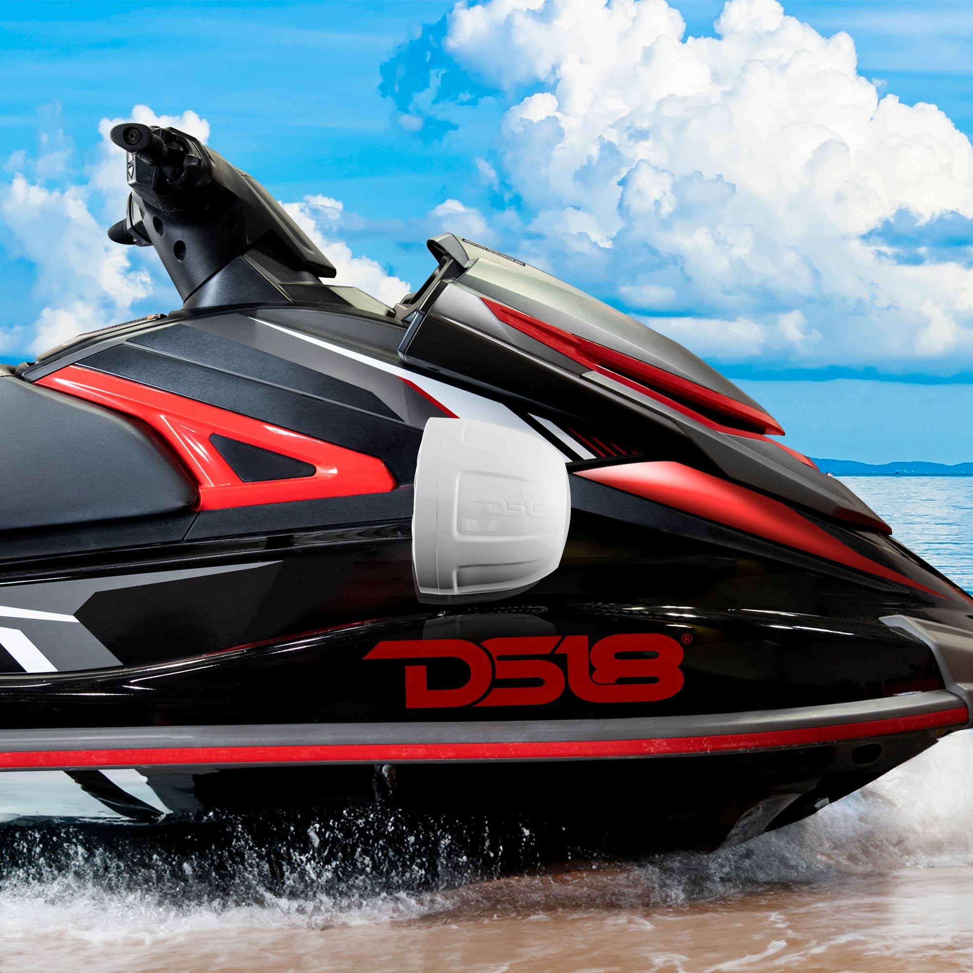 NXL 8" Pod 375W Speaker with Integrated RGB LED Lights (Pair) - Perfect for Jet Skis