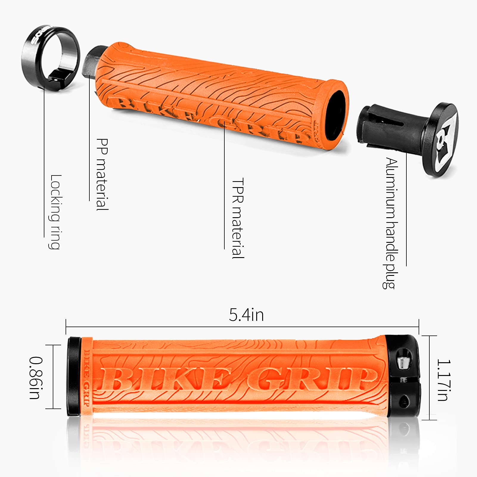 ROCKBROS Bike Handlebar Grips Double Lock-on MTB Bicycle Handle Bar Grips