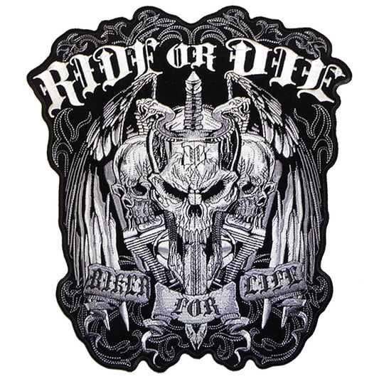 PPA5187 Ride or Die Biker for Life 11" x 12" Patch