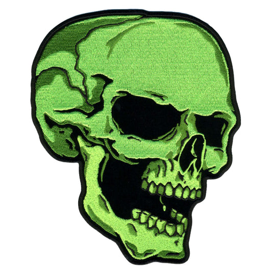 Right Facing Green Skull 3" Patch