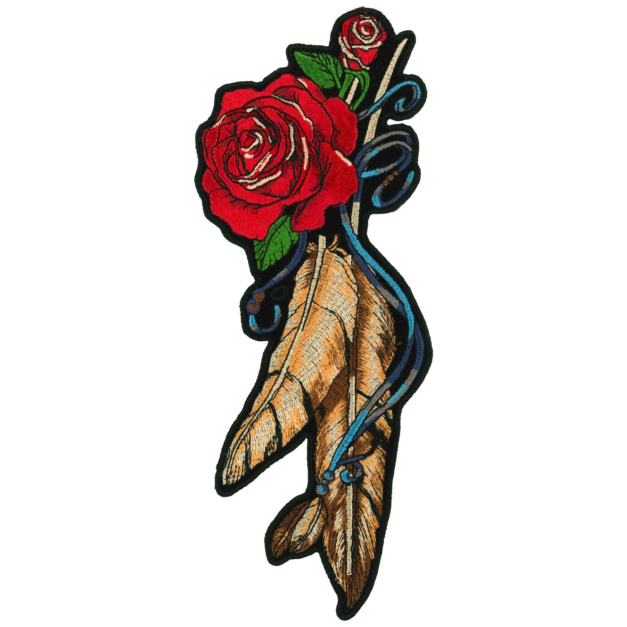 PPA7537 Feather and Roses 3.5" Patch