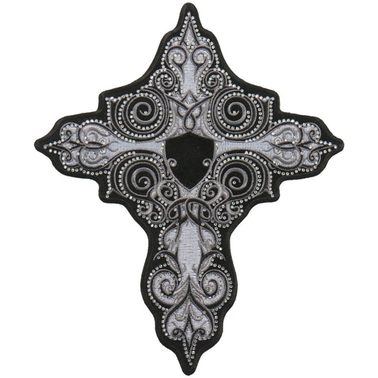 PPC3277 9 Inch Purple Stone Cross Patch