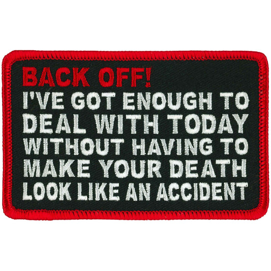 Back Off 4" X 3" Patch