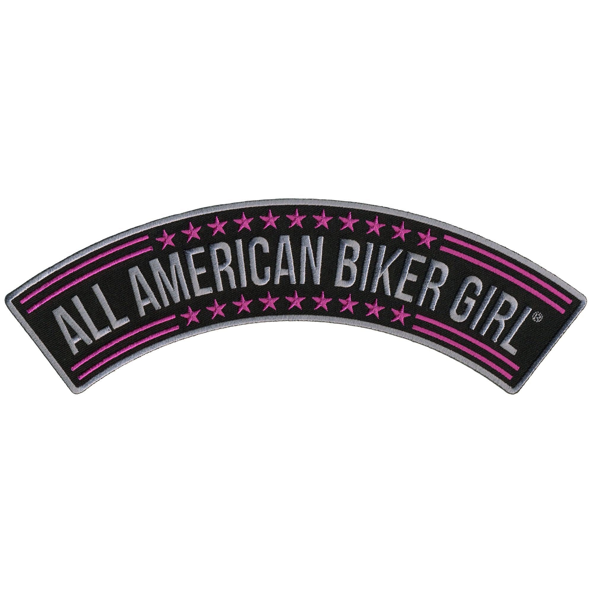 All American Biker Girl 10” X 2” Top Rocker Patch