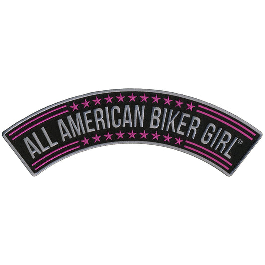 All American Biker Girl 10” X 2” Top Rocker Patch
