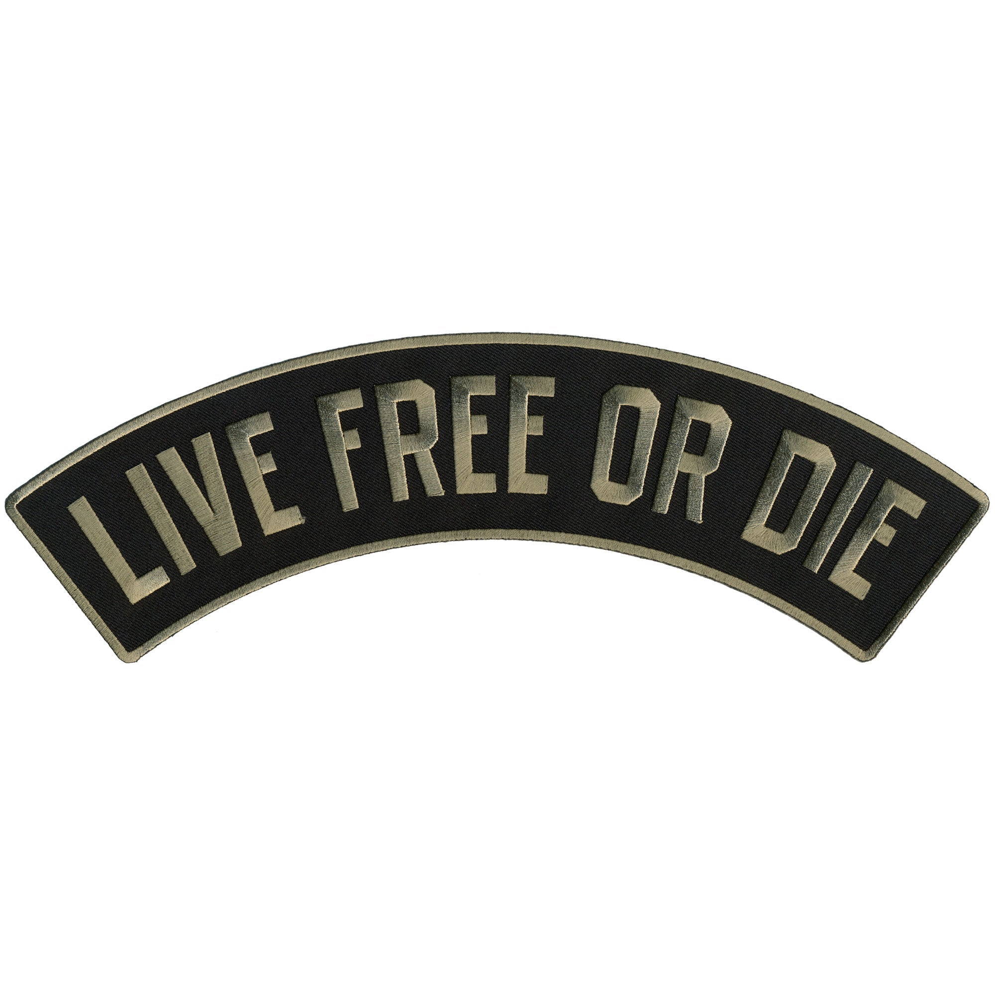 Live Free Or Die 12” X 3” Top Rocker Patch
