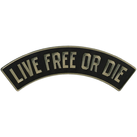 Live Free Or Die 12” X 3” Top Rocker Patch
