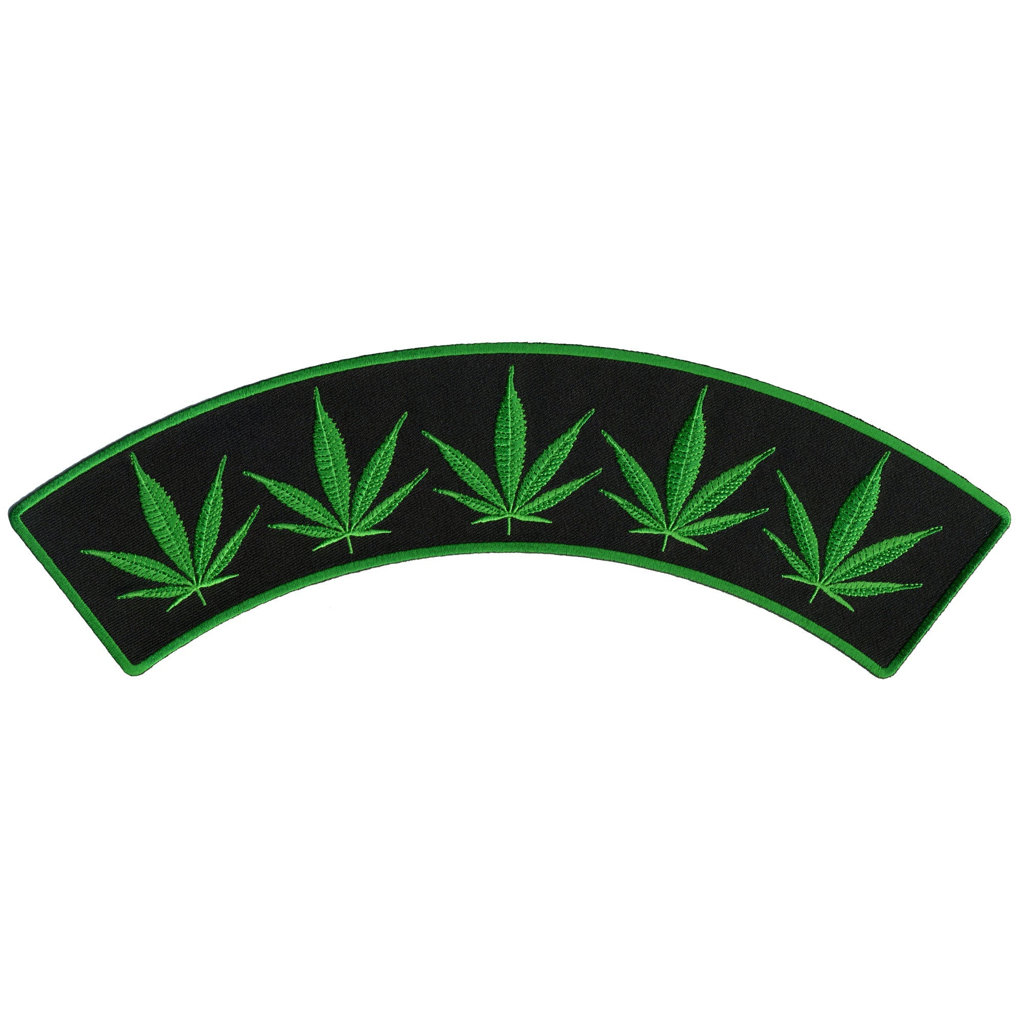 Pot Leaves 12” X 3” Top Rocker Patch