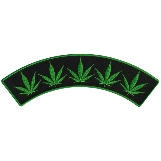 Pot Leaves 12” X 3” Top Rocker Patch