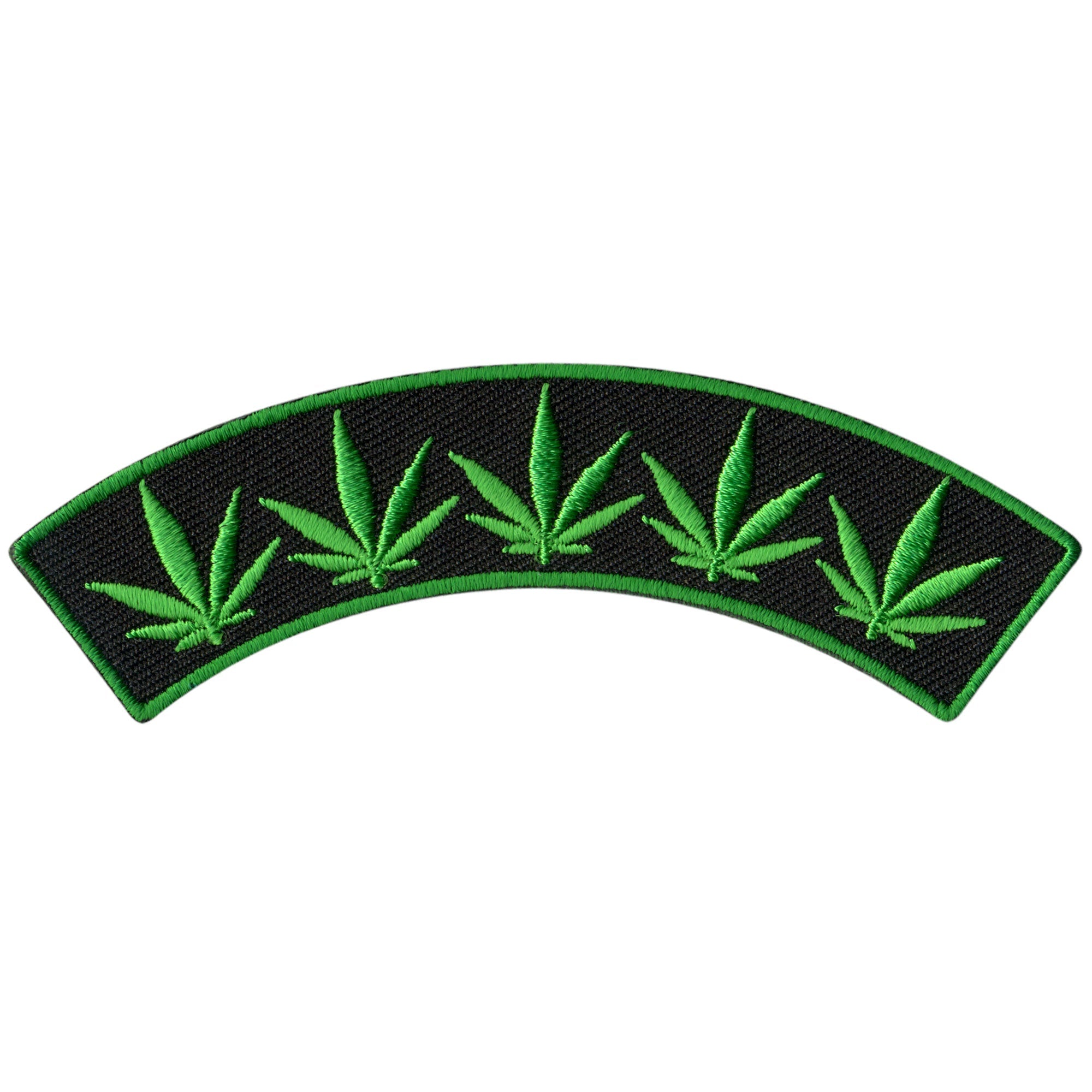 Pot Leaves 4” X 1” Top Rocker Patch