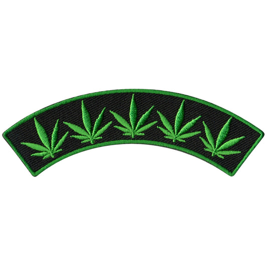 Pot Leaves 4” X 1” Top Rocker Patch
