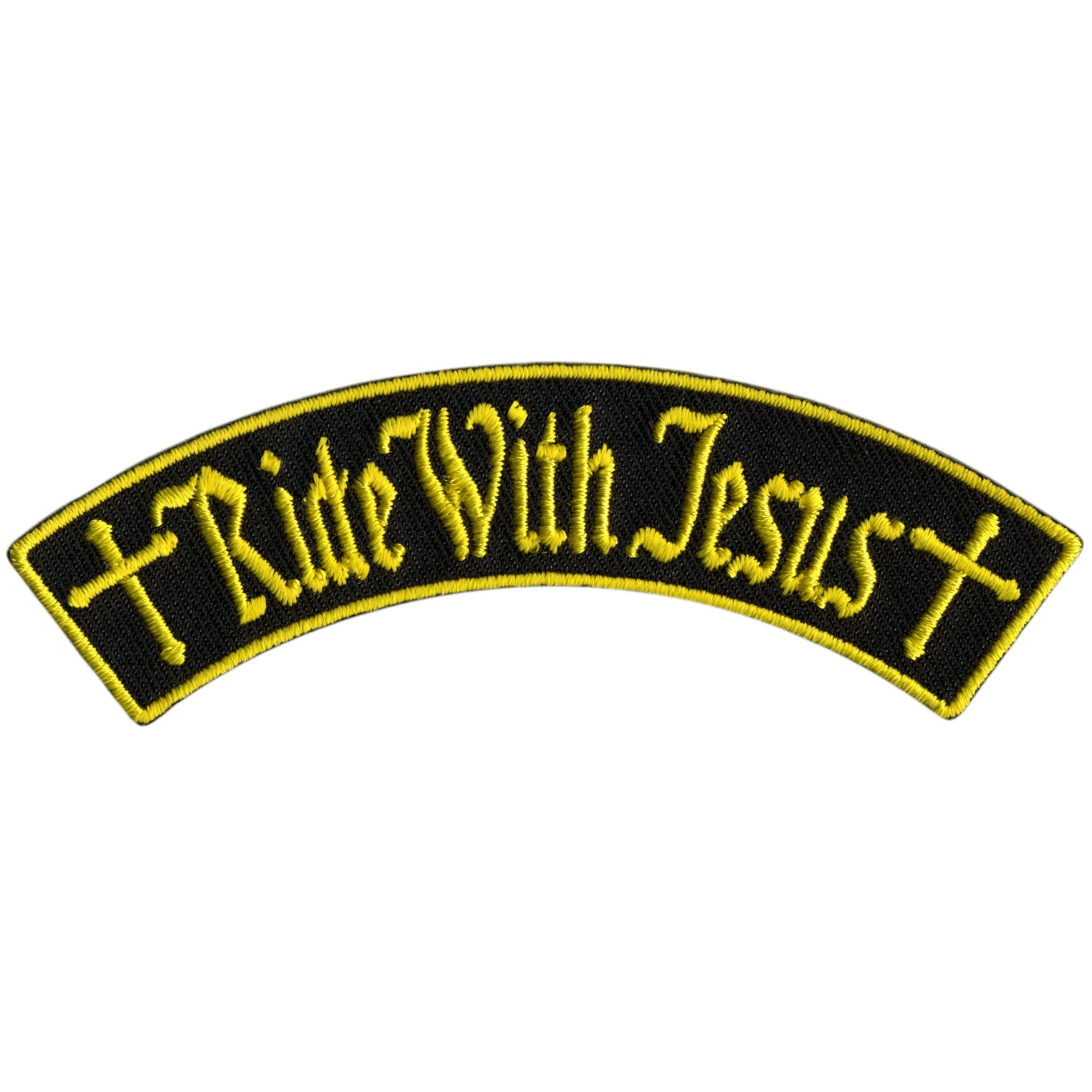 Ride With Jesus 4"X 1" Top Rocker Patch