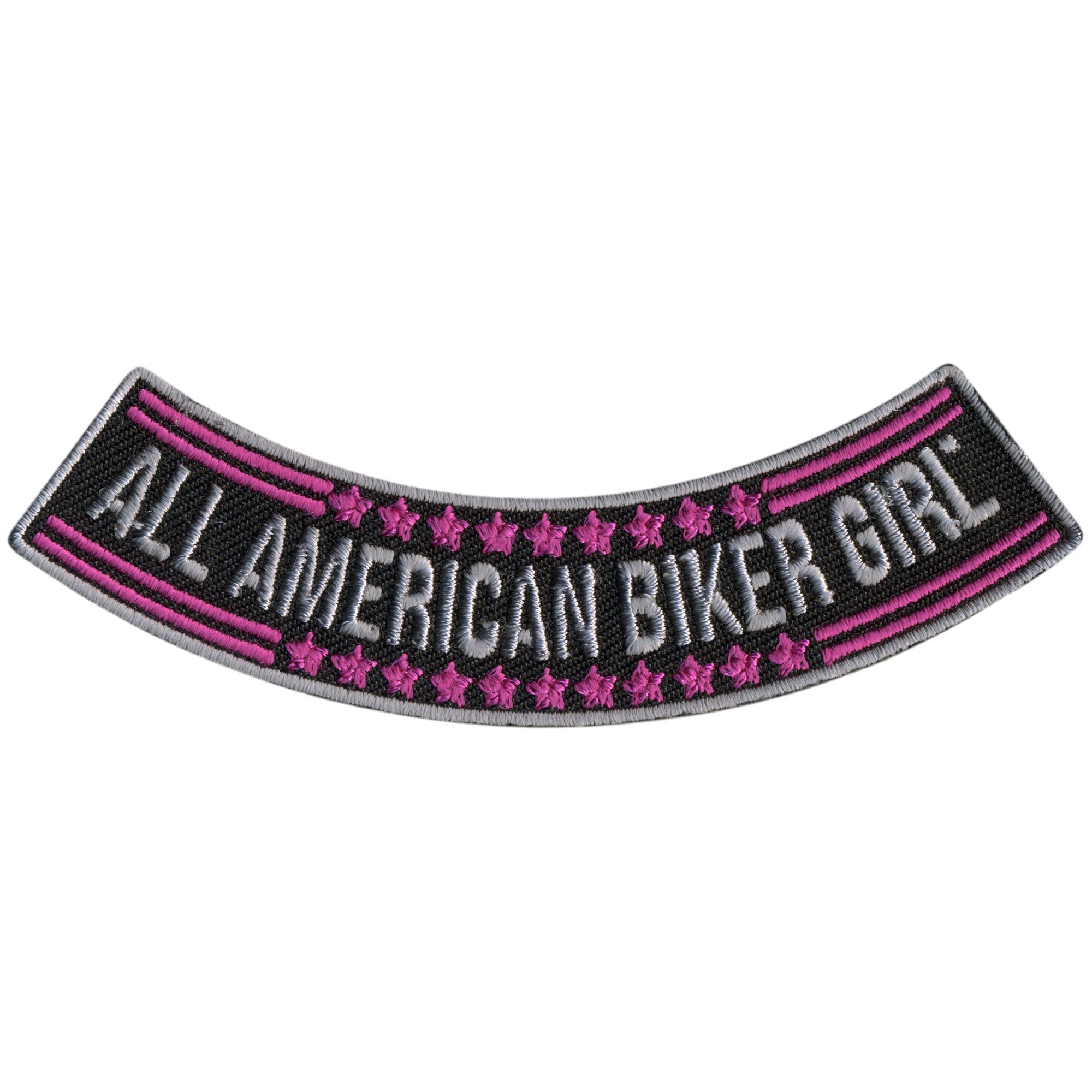 All American Biker Girl 4” X 1” Bottom Rocker Patch