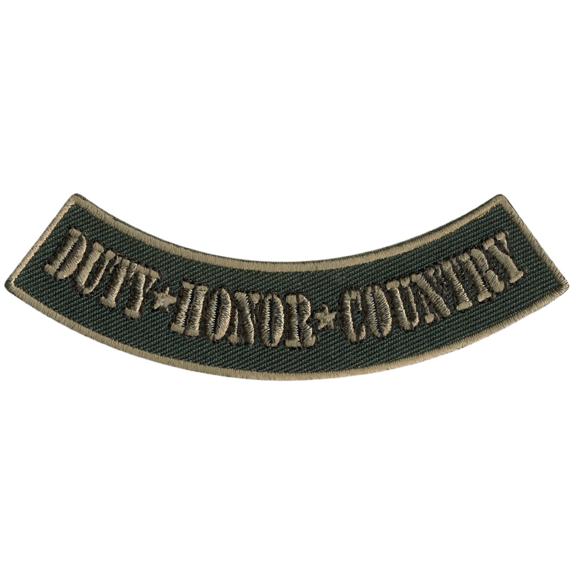Duty Honor Country 4” X 1” Bottom Rocker Patch