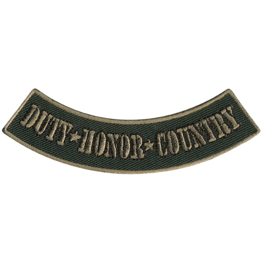 Duty Honor Country 4” X 1” Bottom Rocker Patch